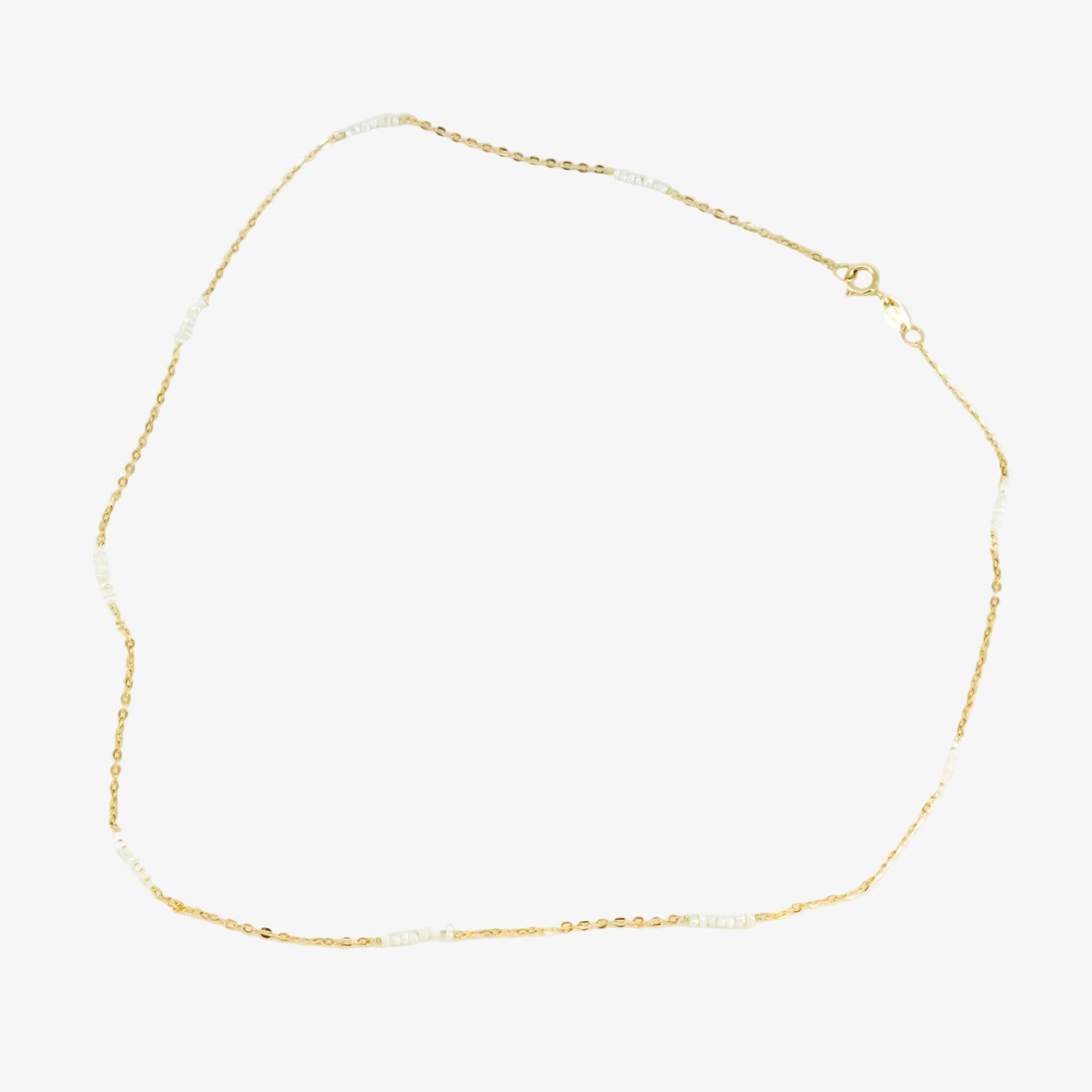 Gargantilla de oro amarillo de 18 kt. con perlas tipo aljófar