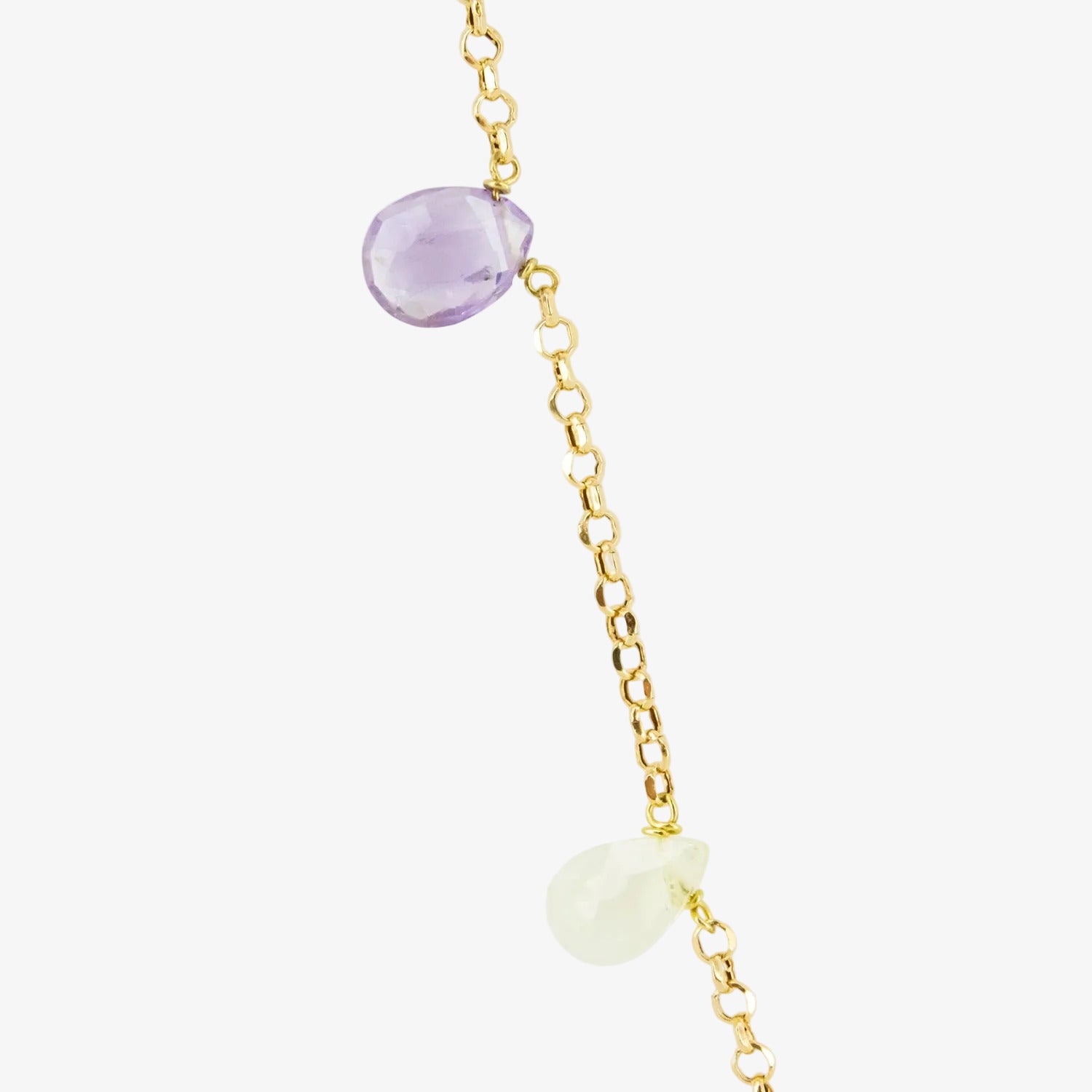 Gargantilla de oro amarillo de 18 kt. con distintas piedras preciosas