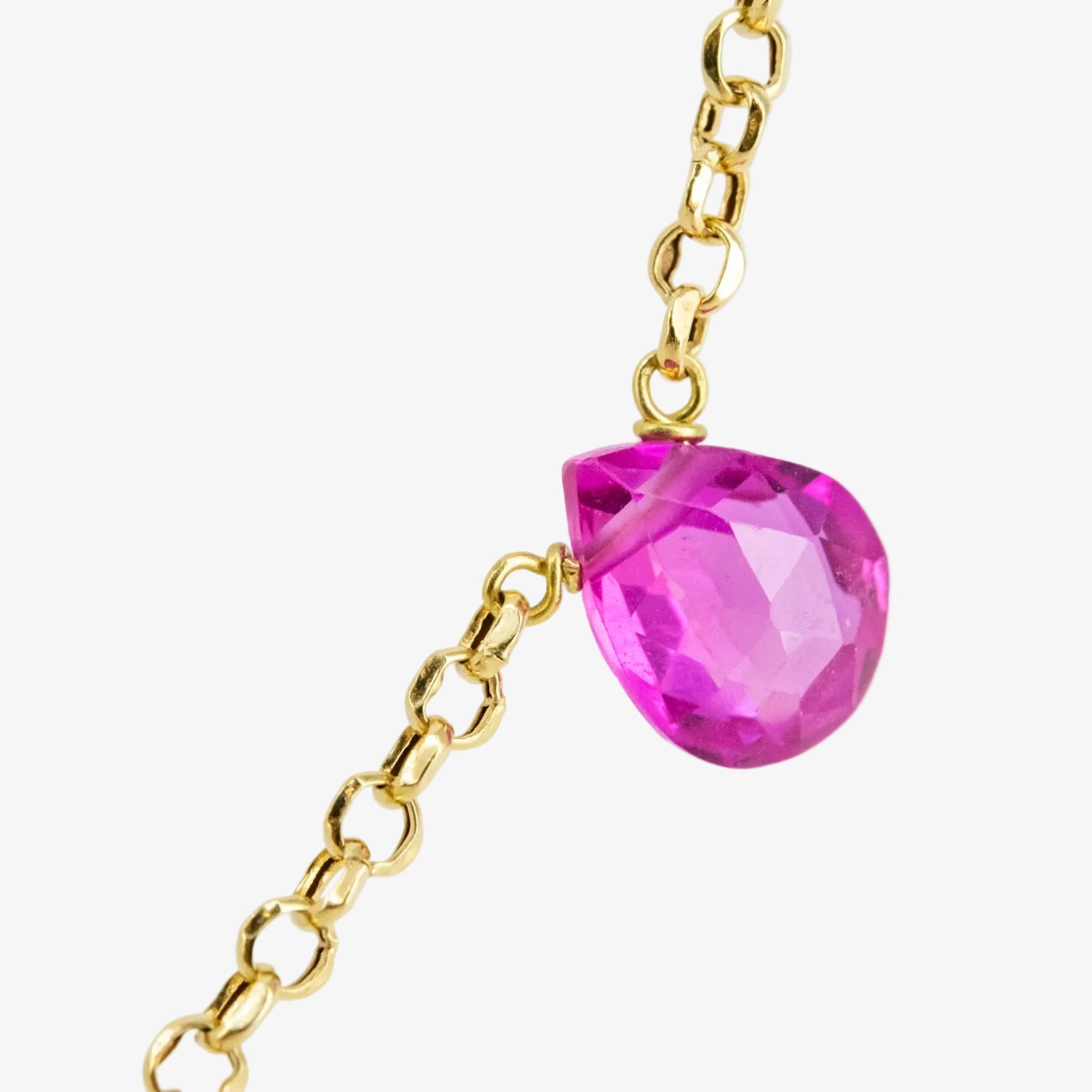 Gargantilla de oro amarillo de 18 kt. con distintas piedras preciosas