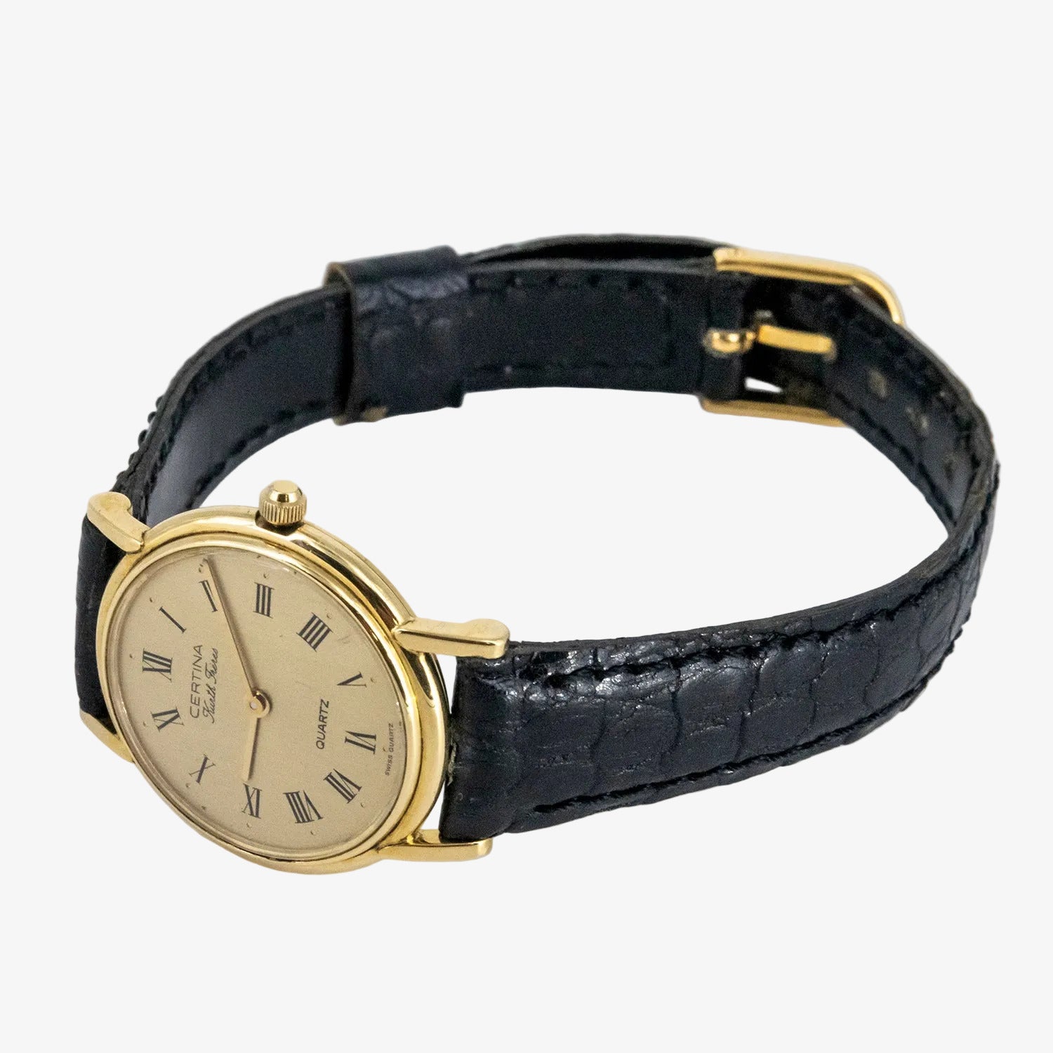 Reloj de pulsera vintage para señora Certina Kurth Freres de acero bañado en oro