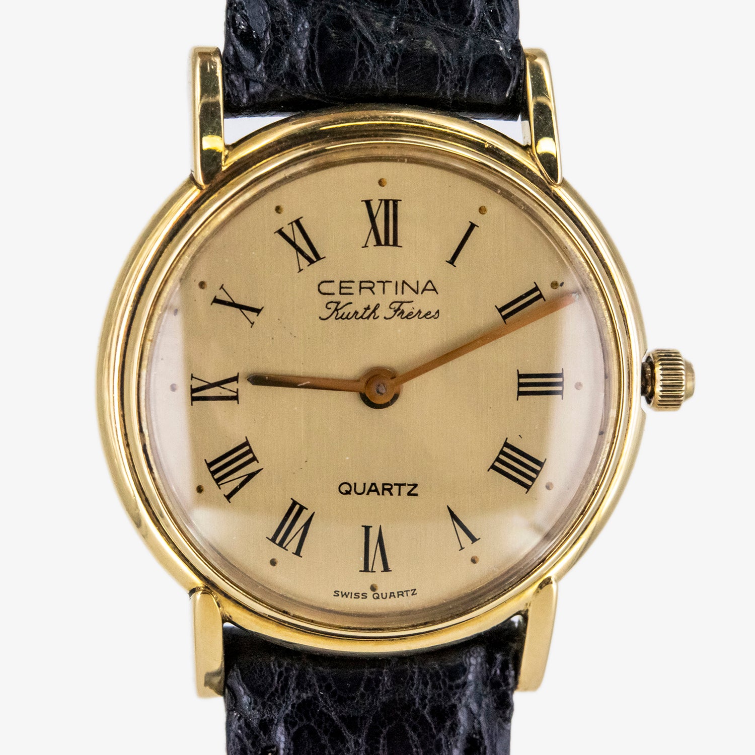 Reloj de pulsera vintage para señora Certina Kurth Freres de acero bañado en oro