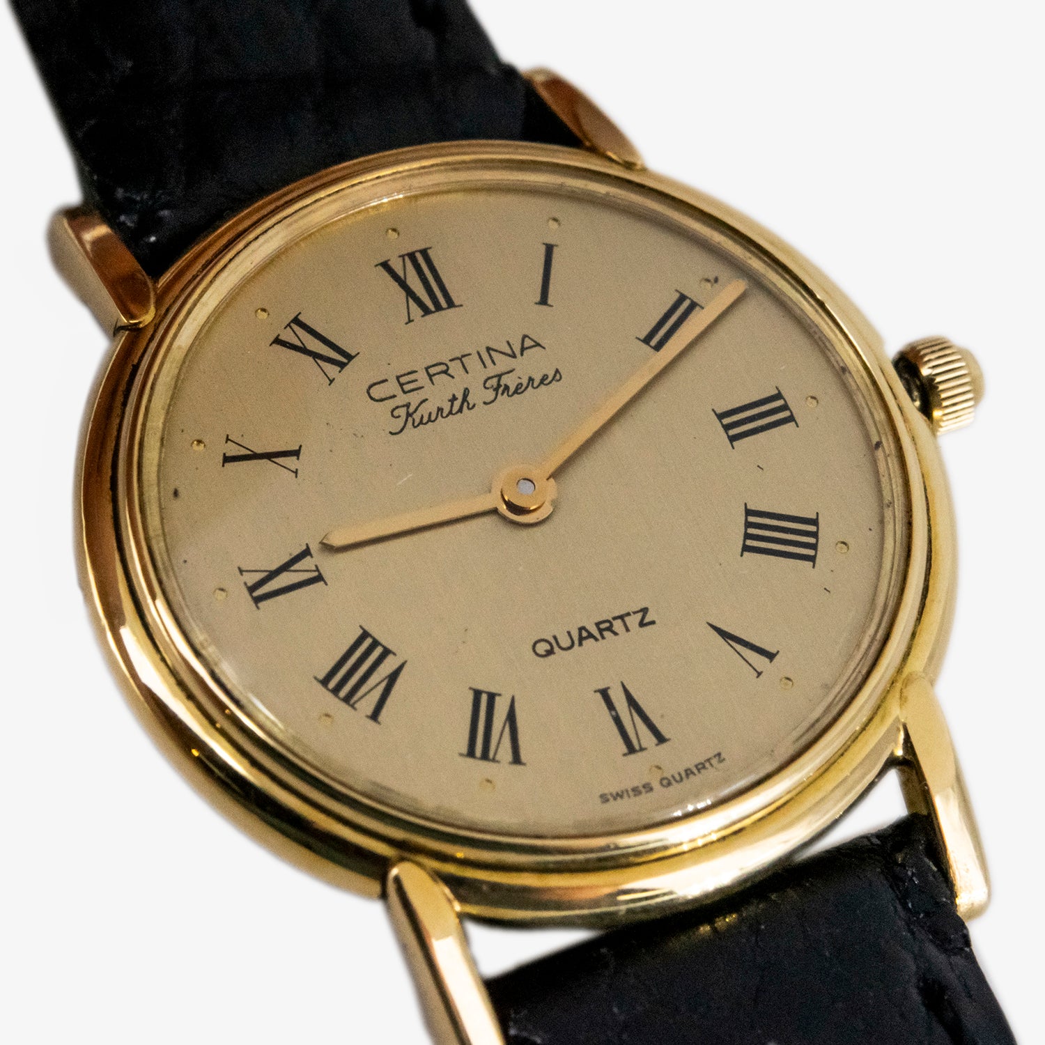 Reloj de pulsera vintage para señora Certina Kurth Freres de acero bañado en oro