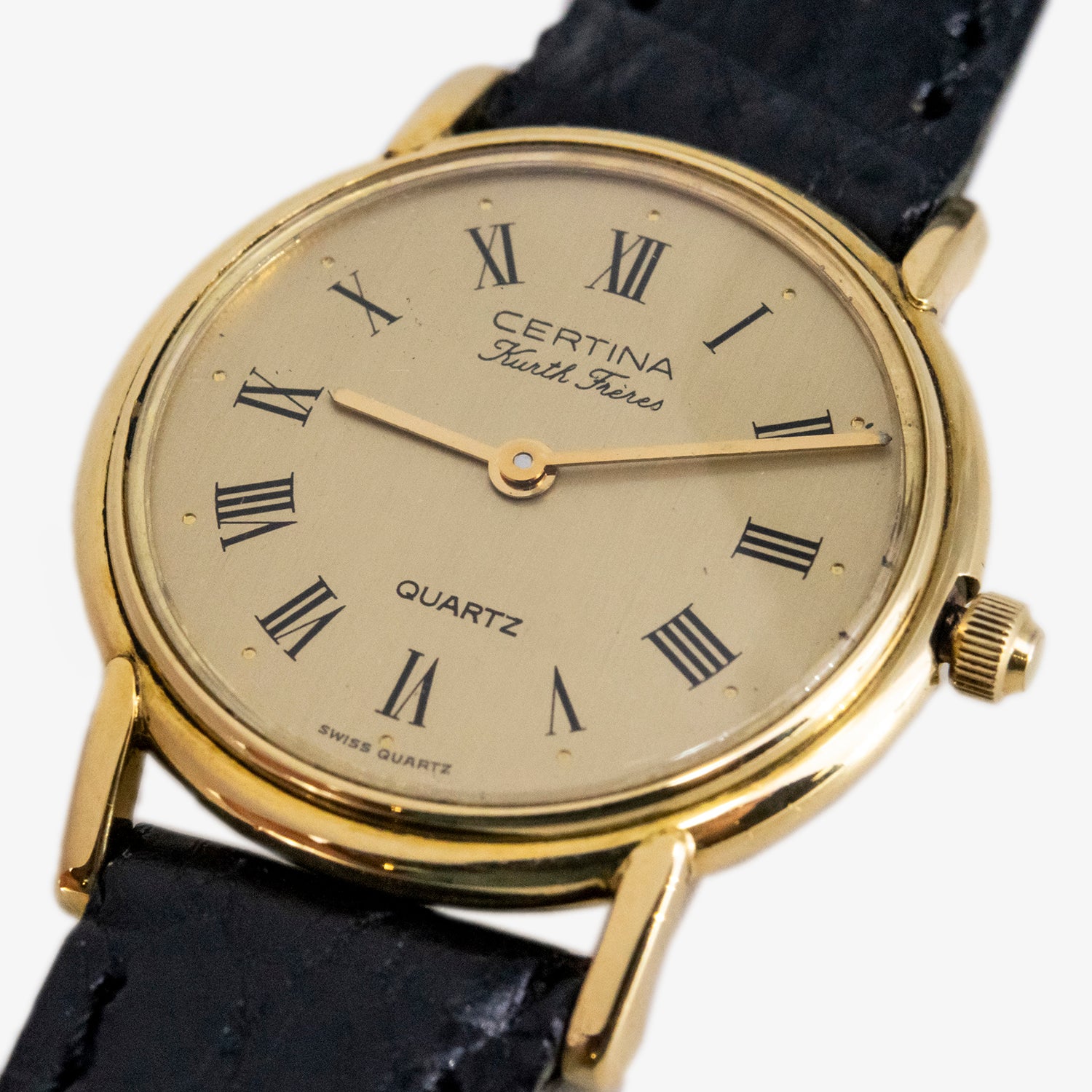 Reloj de pulsera vintage para señora Certina Kurth Freres de acero bañado en oro