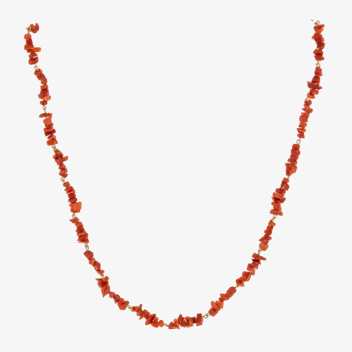 Gargantilla de oro 18 kt. con cuentas de coral natural