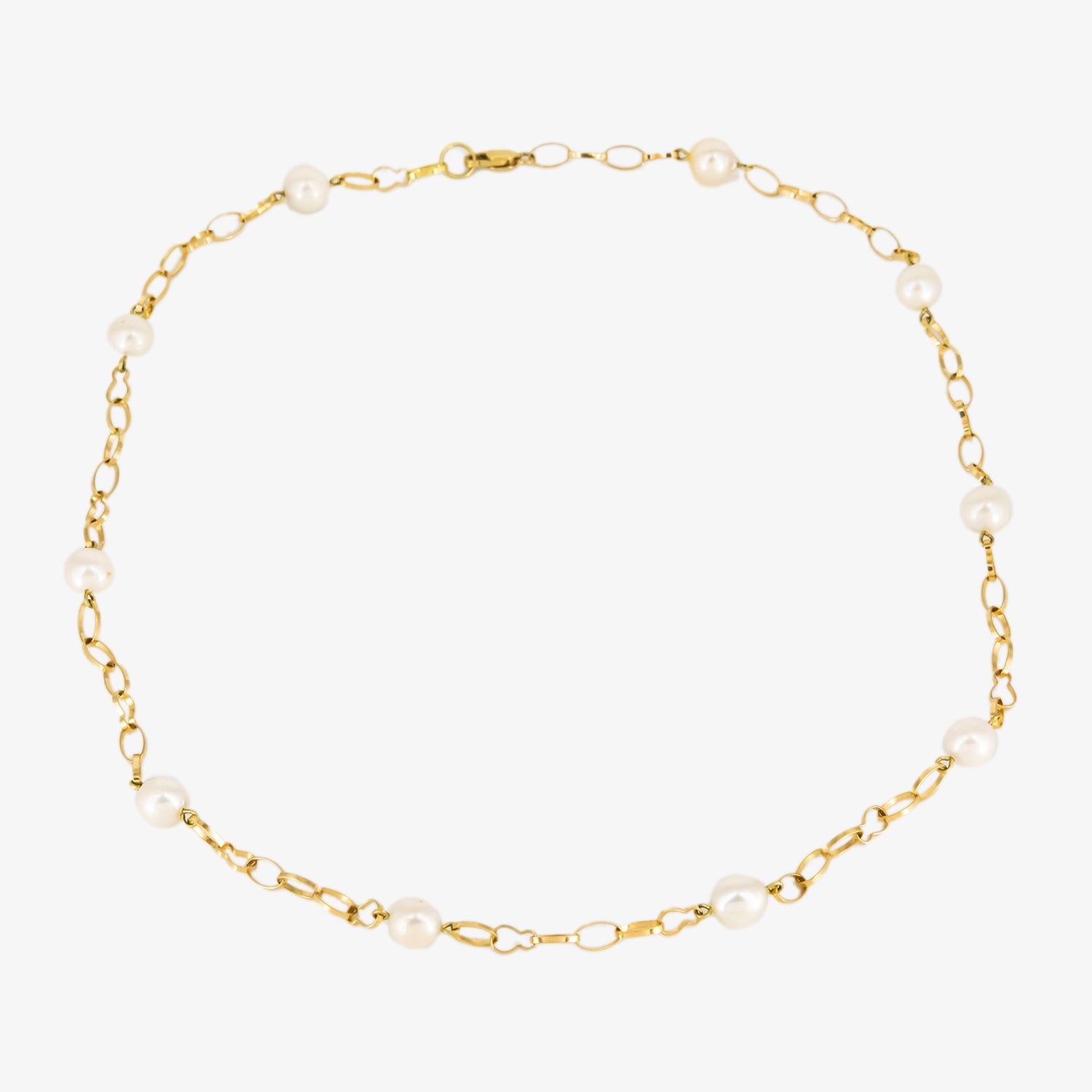 Gargantilla de oro de 18 kt. con perlas akoya