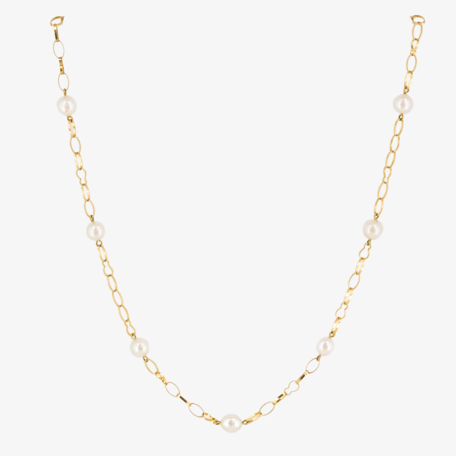 Gargantilla de oro de 18 kt. con perlas akoya