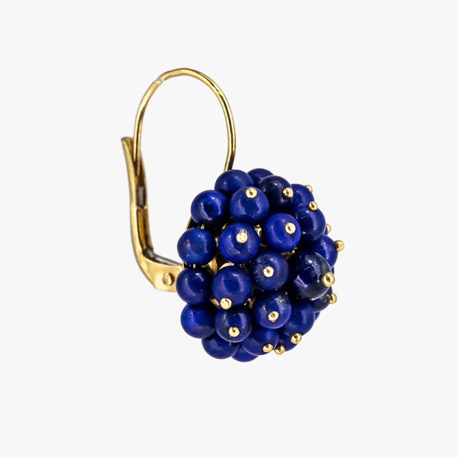 Pendientes de oro 18 kt. con racimo de zafiros