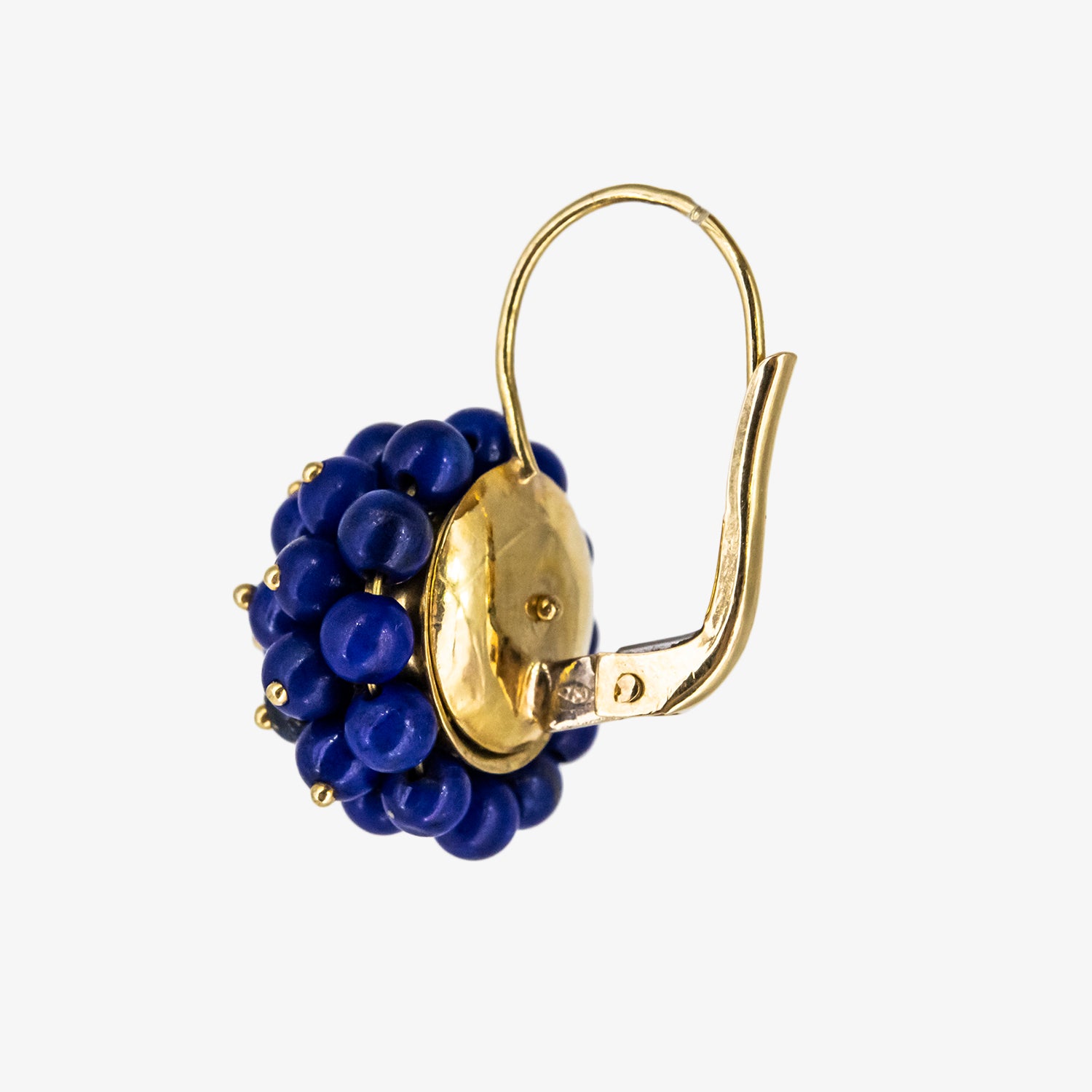 Pendientes de oro 18 kt. con racimo de zafiros