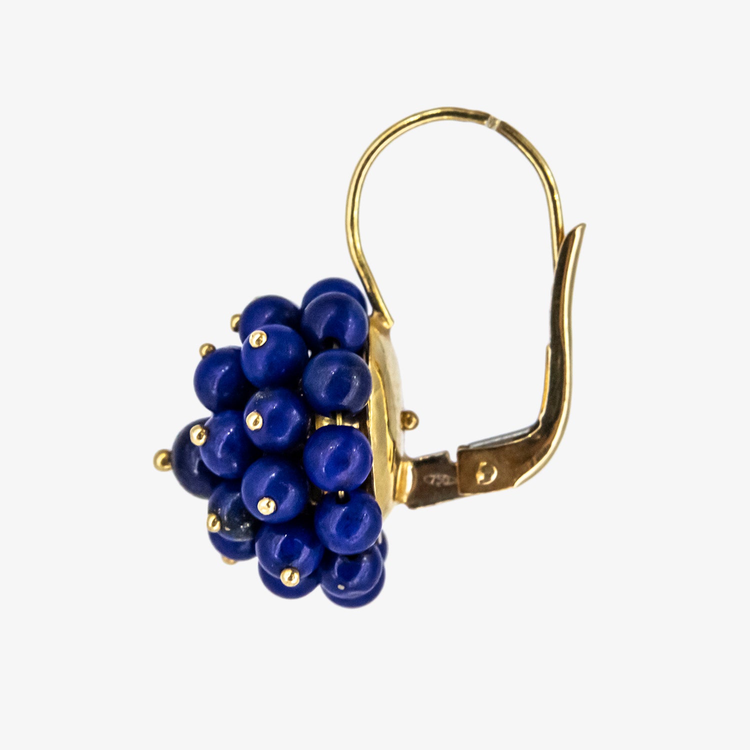Pendientes de oro 18 kt. con racimo de zafiros