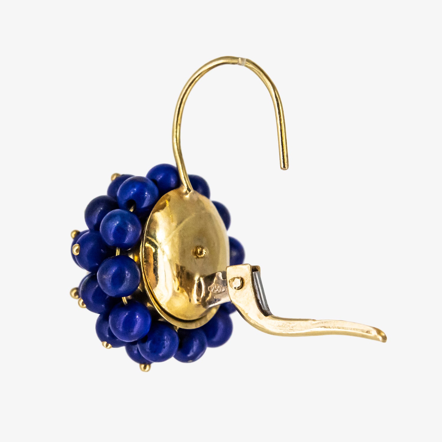 Pendientes de oro 18 kt. con racimo de zafiros