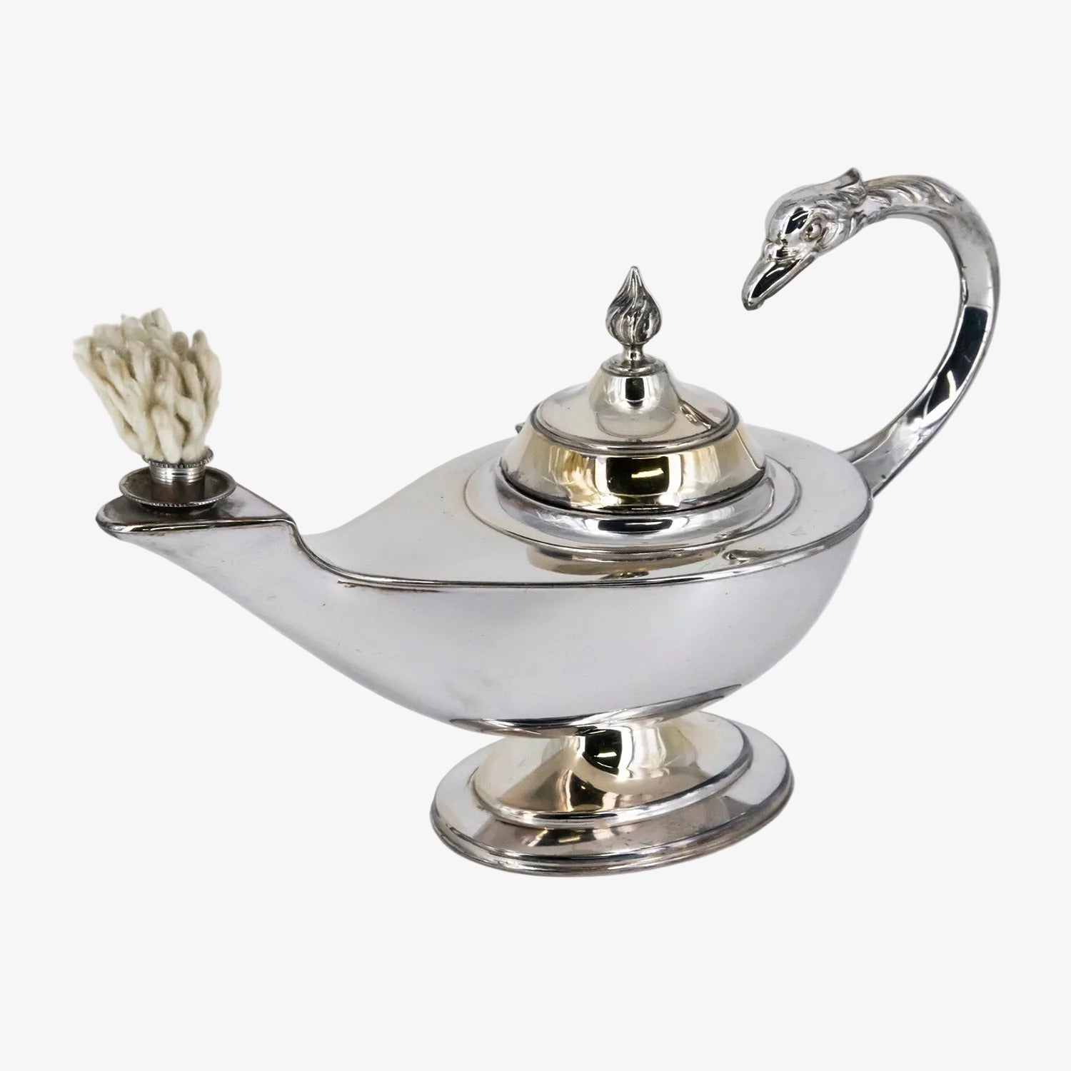 Lámpara de aceite realizada en plata de ley, vintage