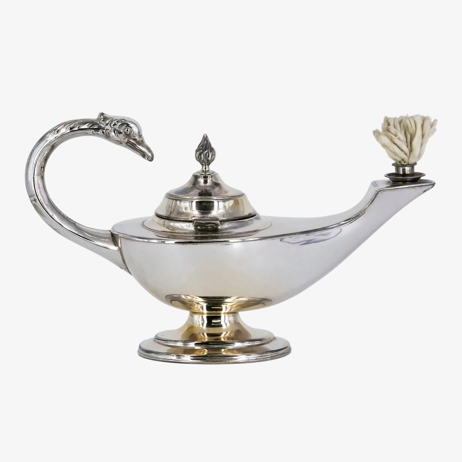 Lámpara de aceite realizada en plata de ley, vintage
