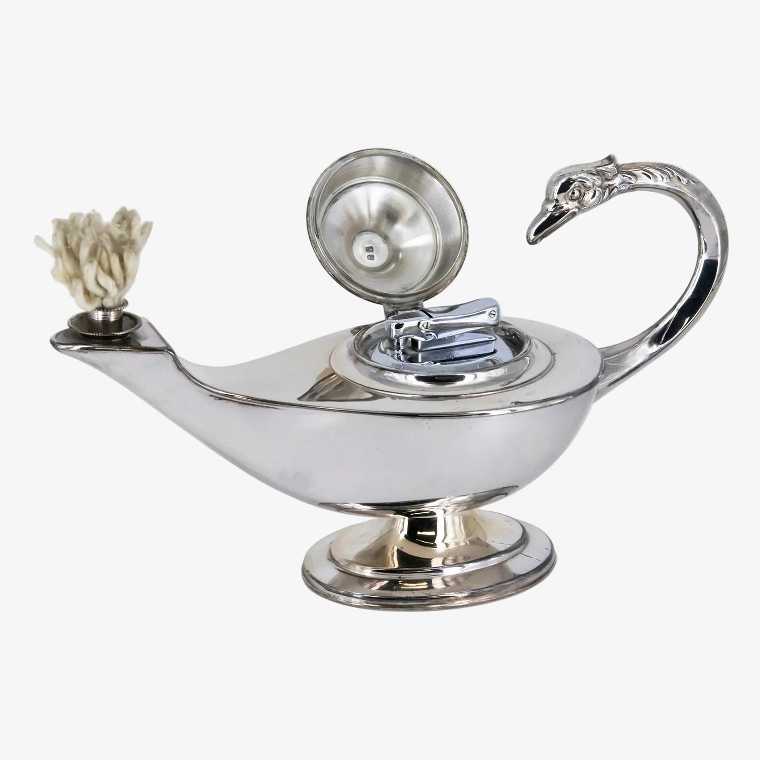 Lámpara de aceite realizada en plata de ley, vintage