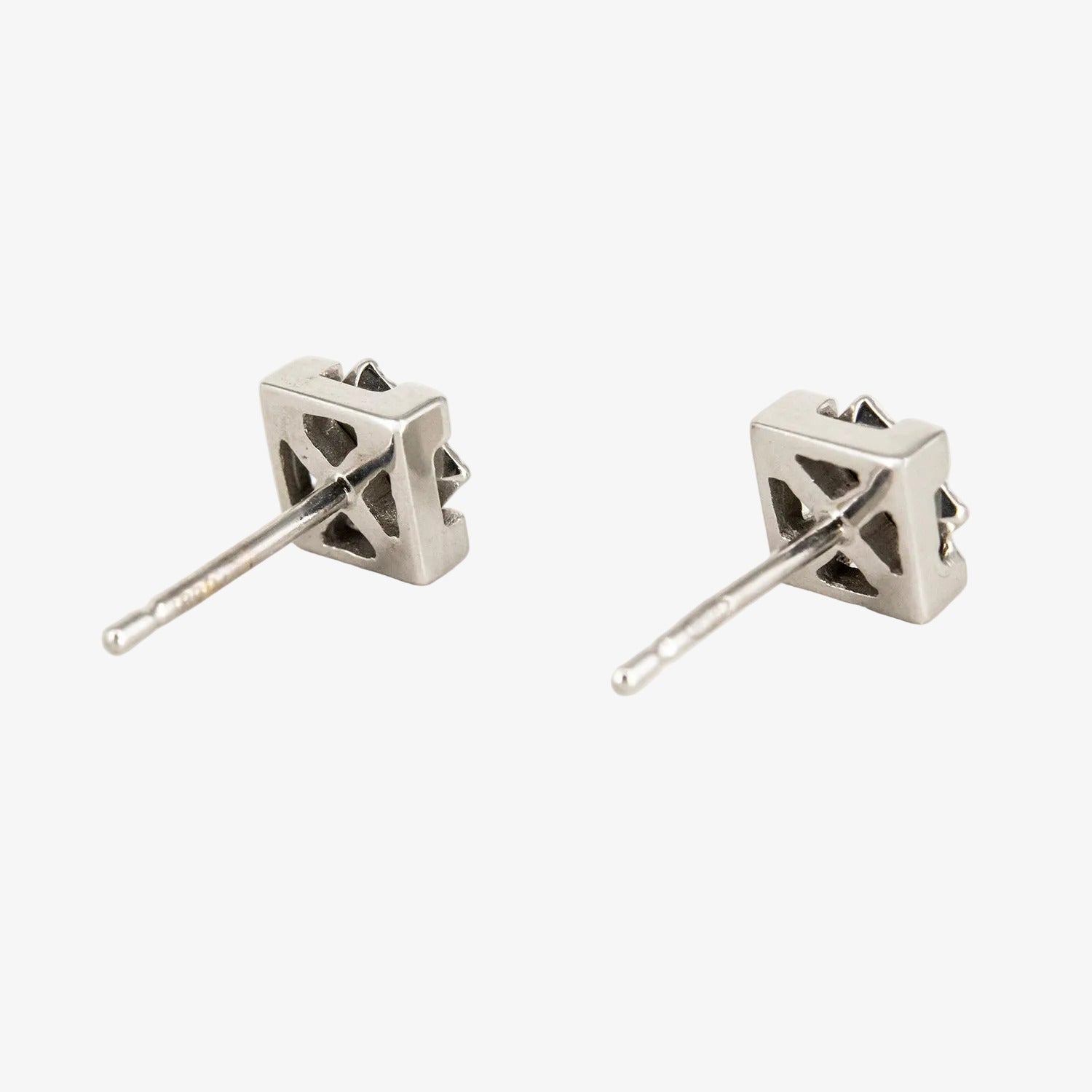 Pendientes de oro blanco 18 kt. con diamantes en "pressure setting"