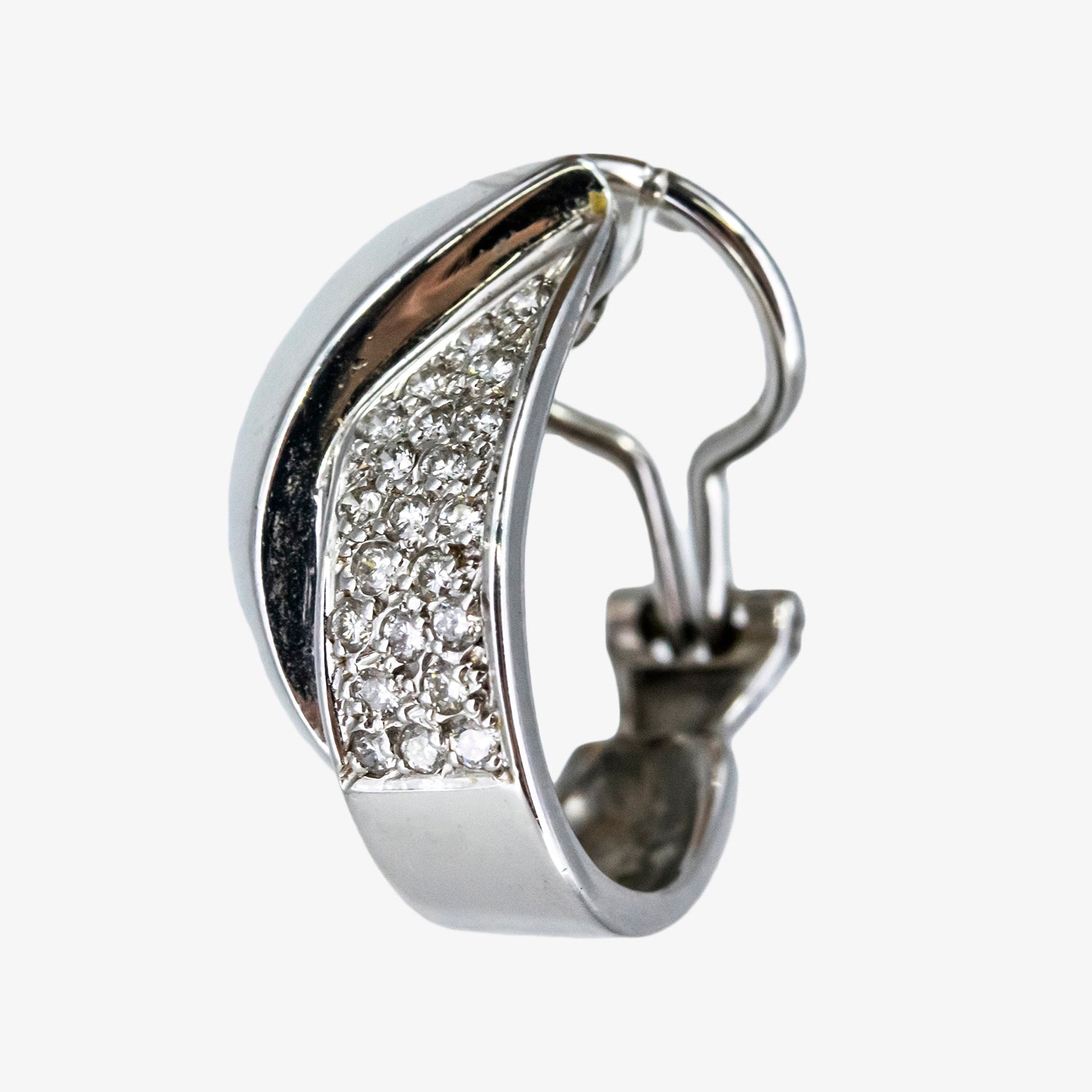 Pendientes de oro blanco 18 kt. con diamantes talla brillante