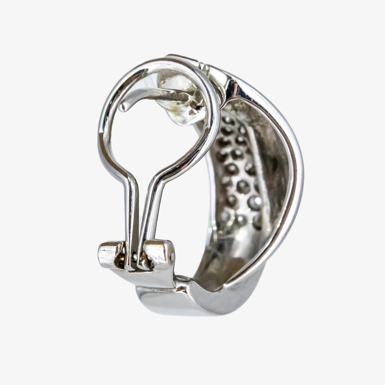 Pendientes de oro blanco 18 kt. con diamantes talla brillante