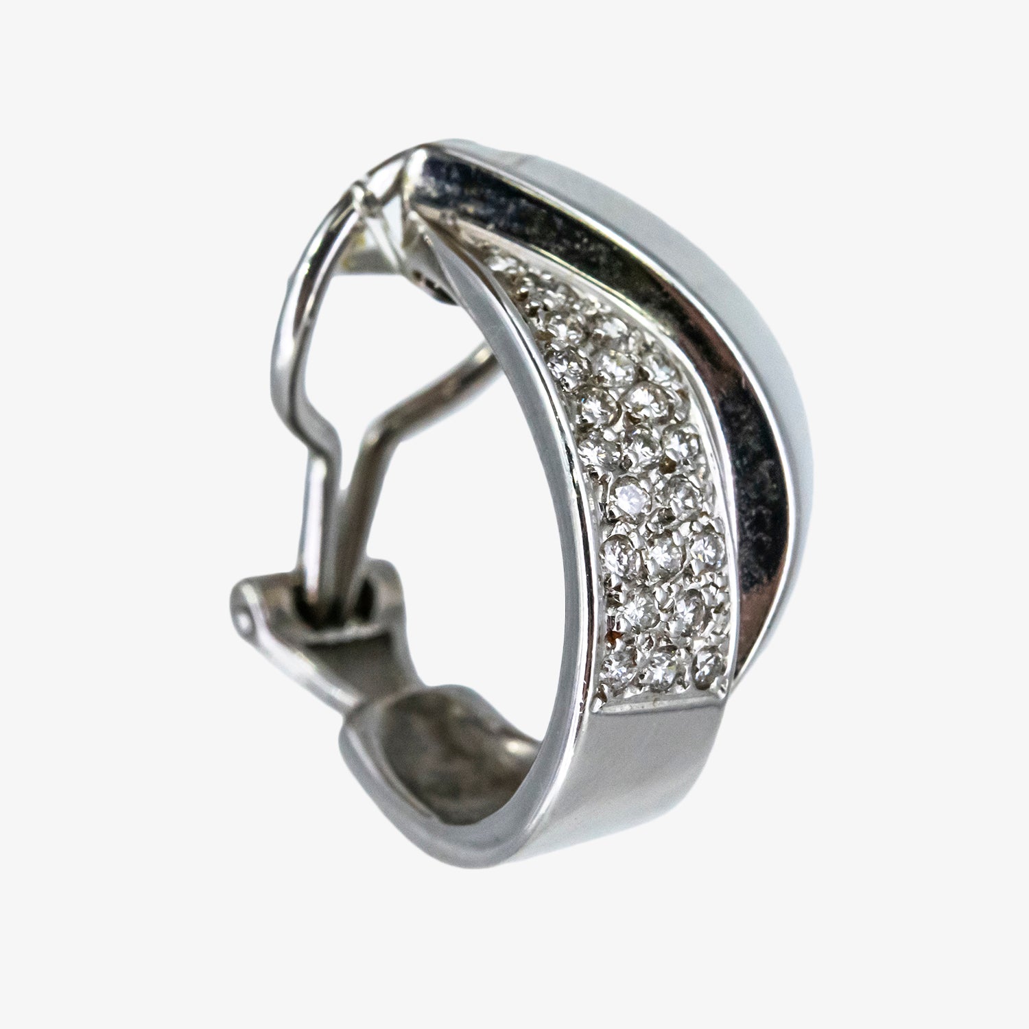 Pendientes de oro blanco 18 kt. con diamantes talla brillante