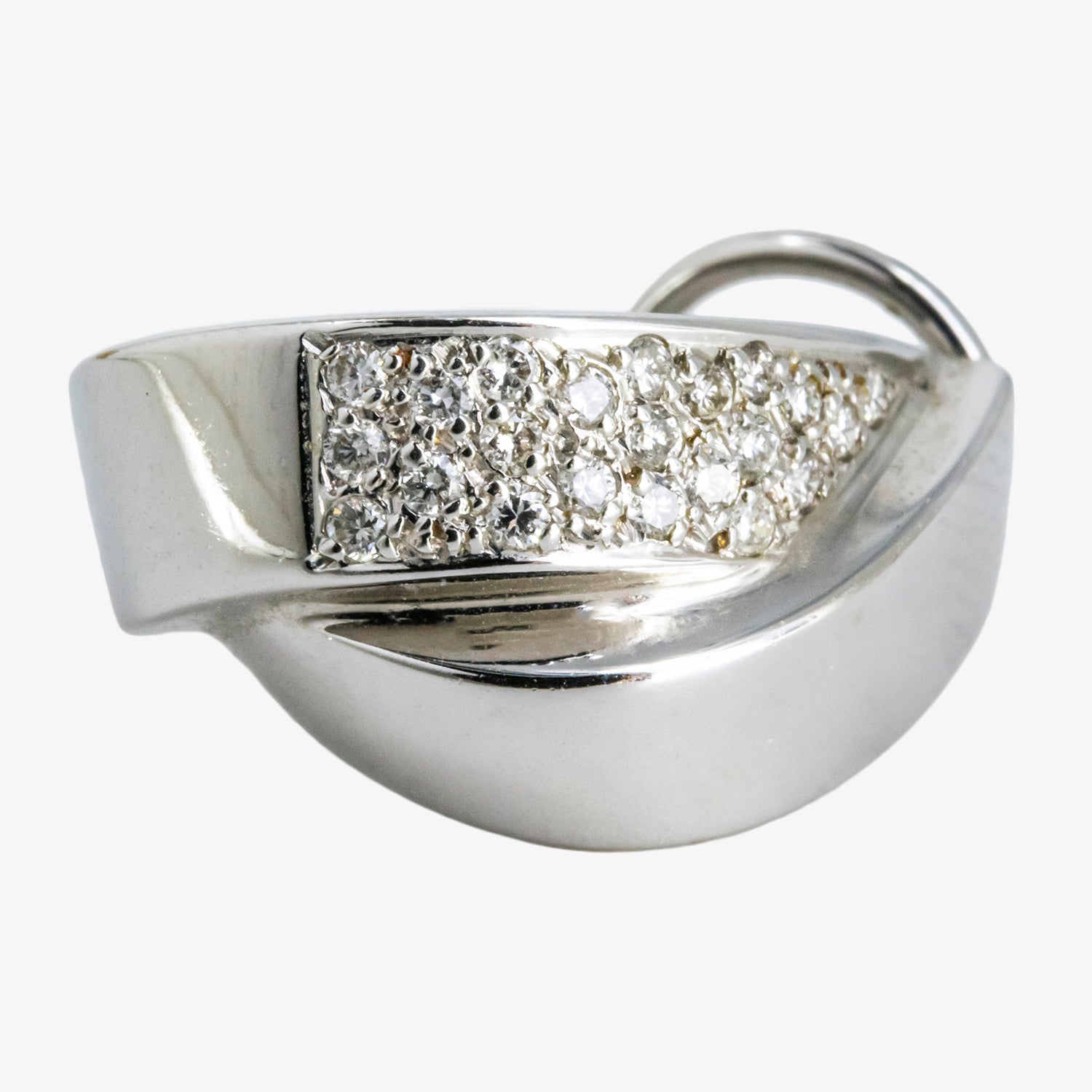 Pendientes de oro blanco 18 kt. con diamantes talla brillante