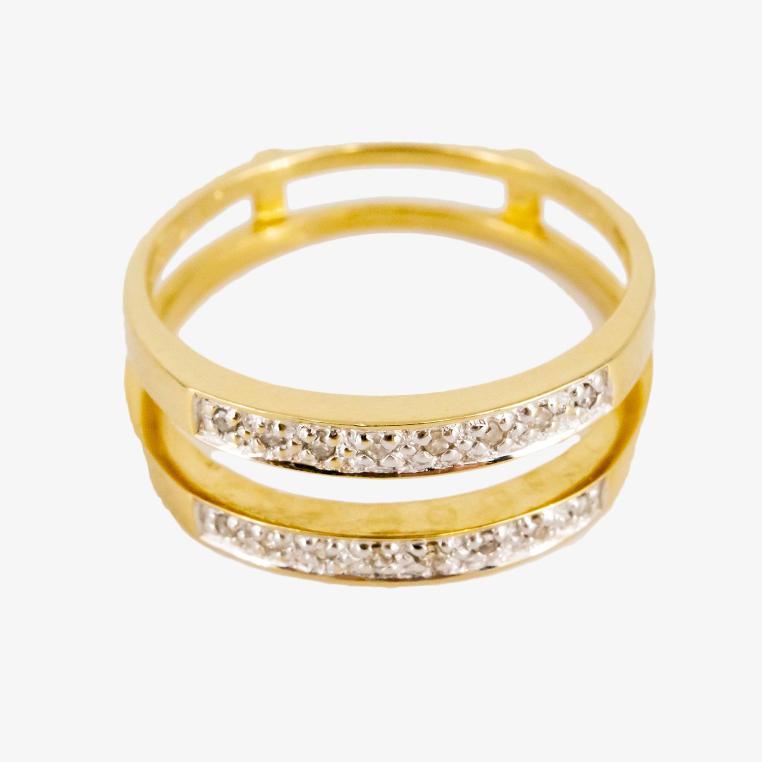Sortijas combinables de oro 18 kt. con diamantes, rubíes, zafiros y esmeraldas