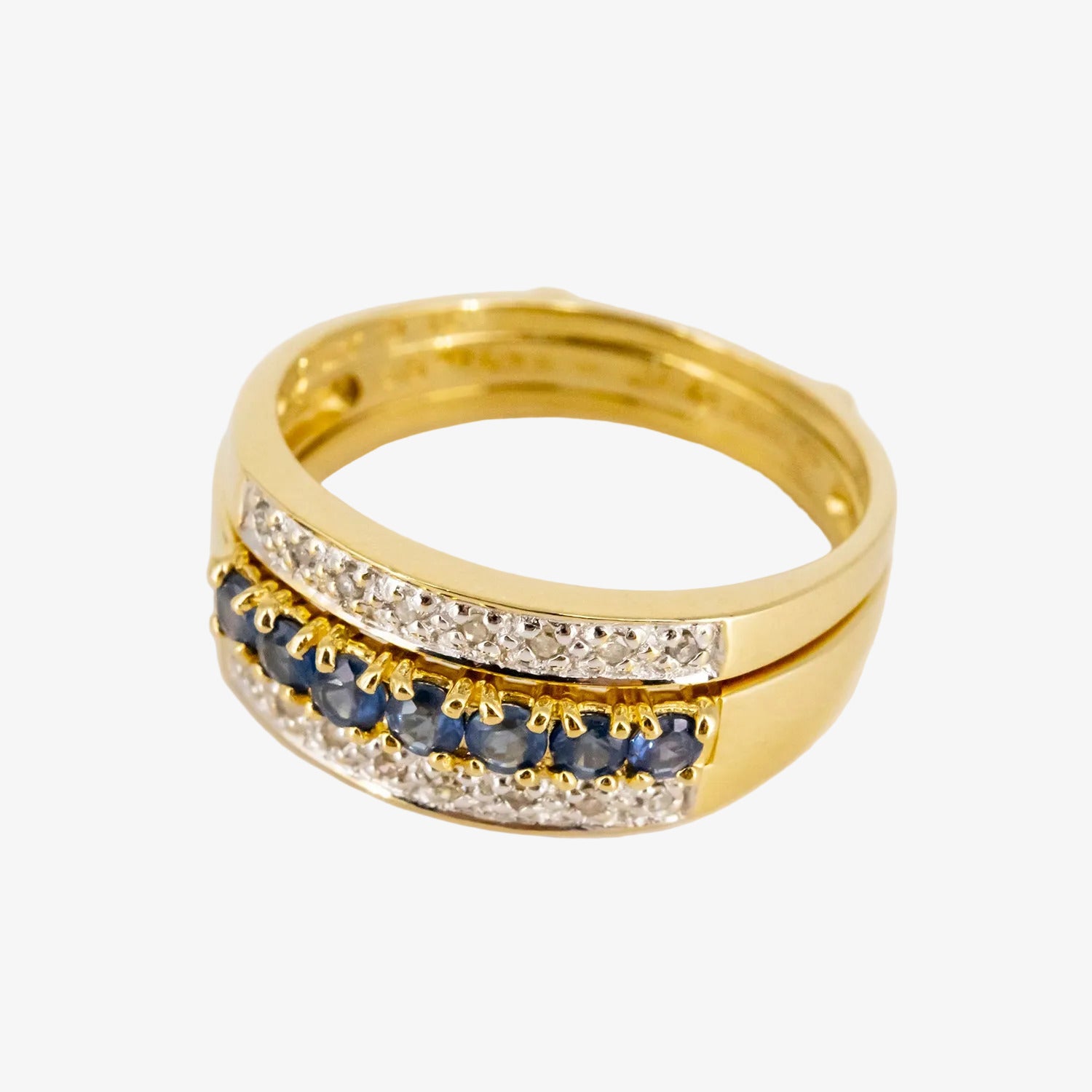 Sortijas combinables de oro 18 kt. con diamantes, rubíes, zafiros y esmeraldas