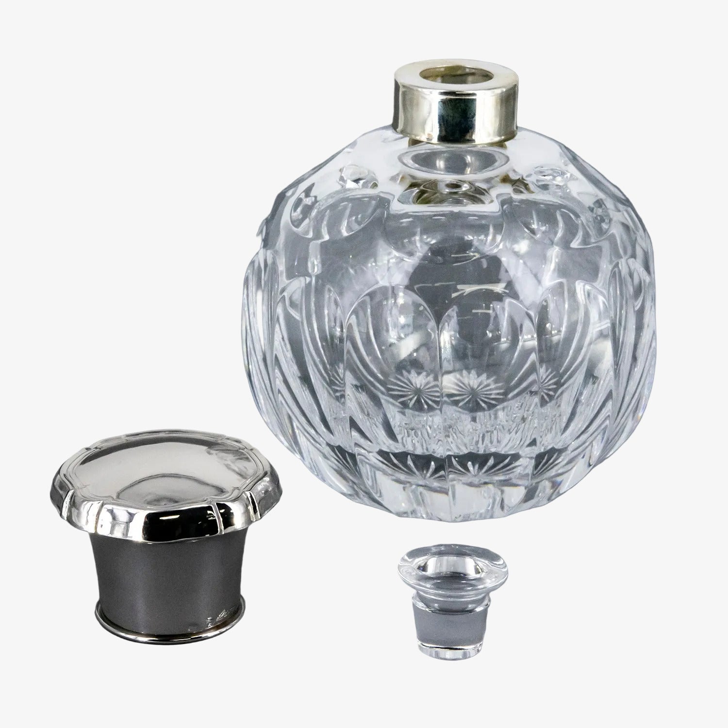 Frasco para perfume de cristal y plata Pedro Durán