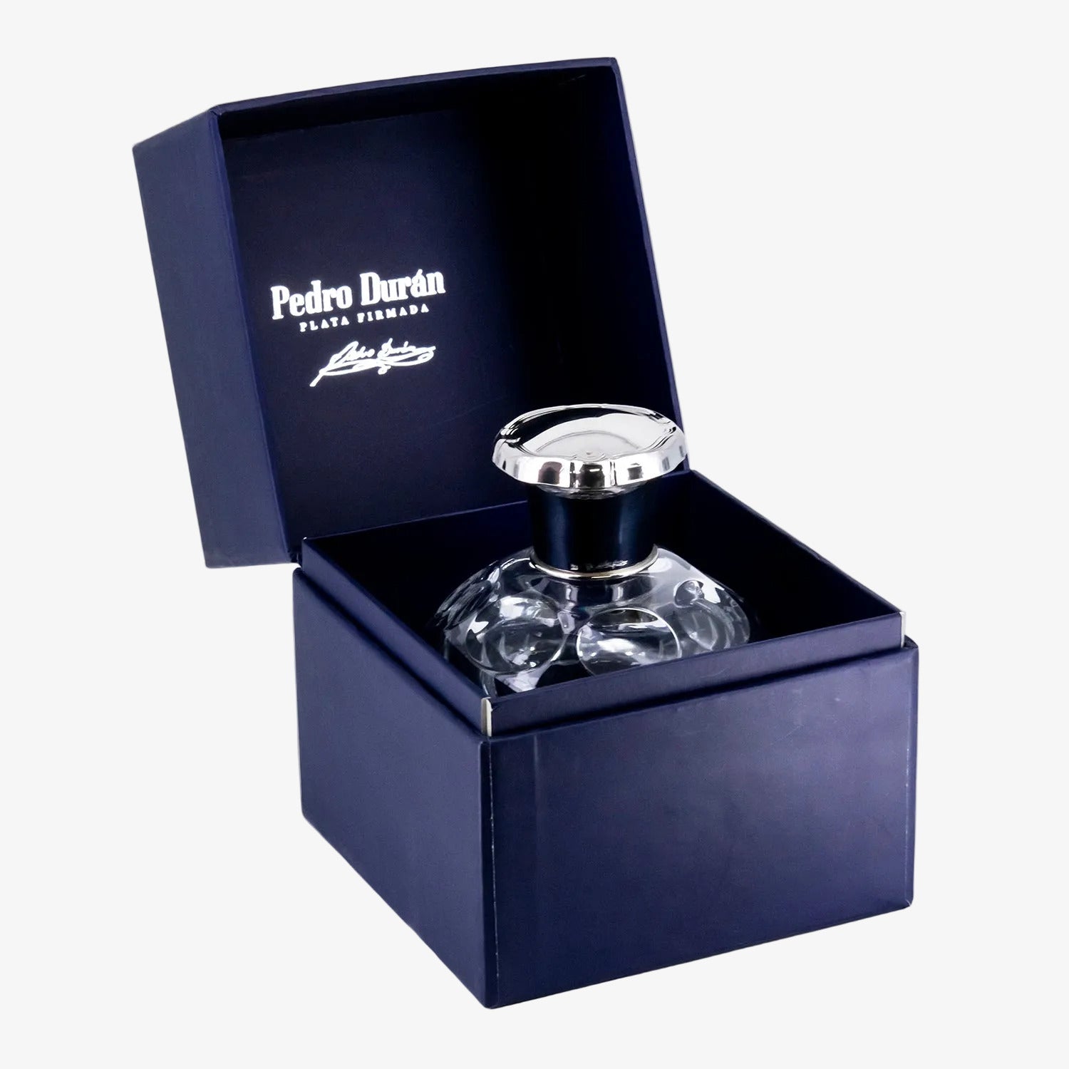 Frasco para perfume de cristal y plata Pedro Durán