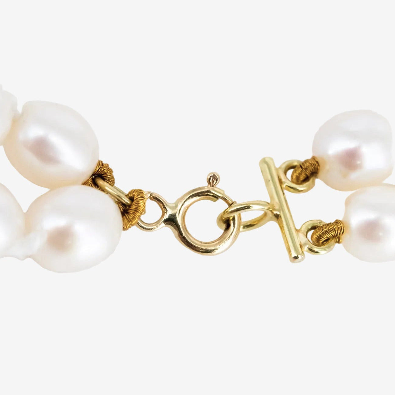 Pulsera oro 18 kt. con perlas akoya y rubíes