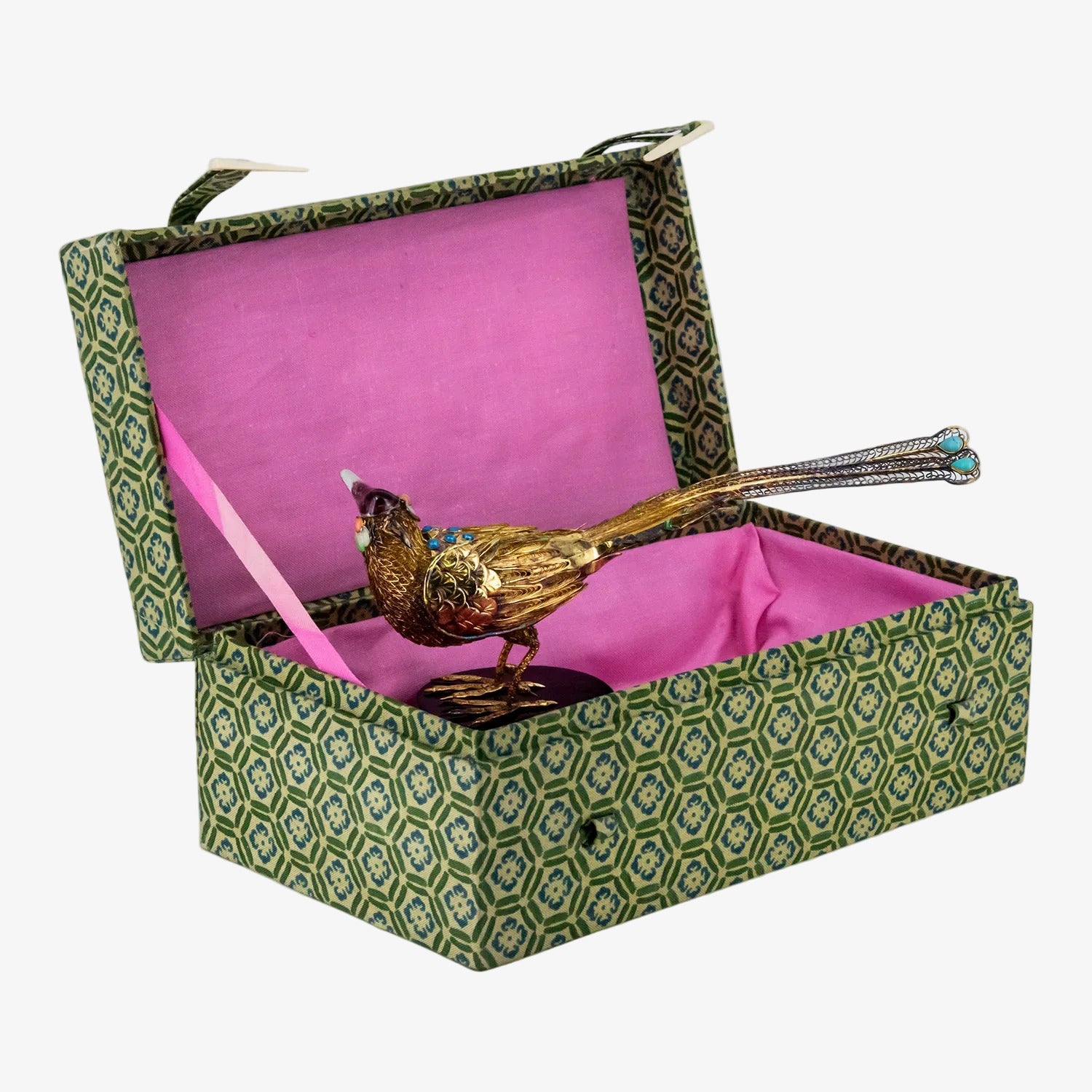 Figura decorativa con representación oriental de un ave fénix