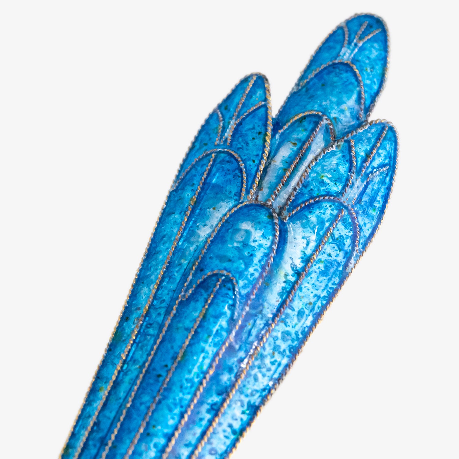 Figura decorativa con representación oriental de dos pájaros sobre bambú