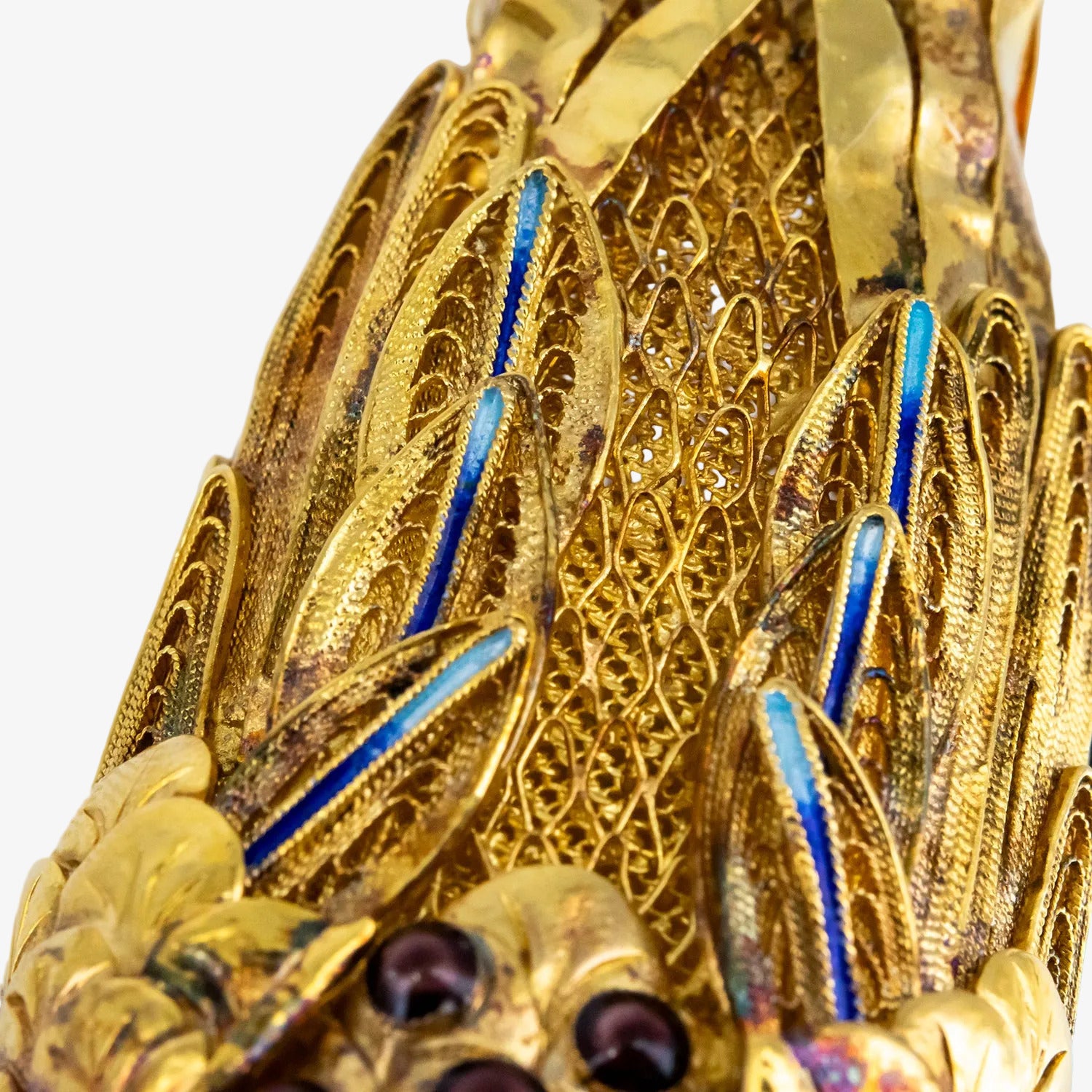 Figura decorativa con representación oriental de un ave fénix