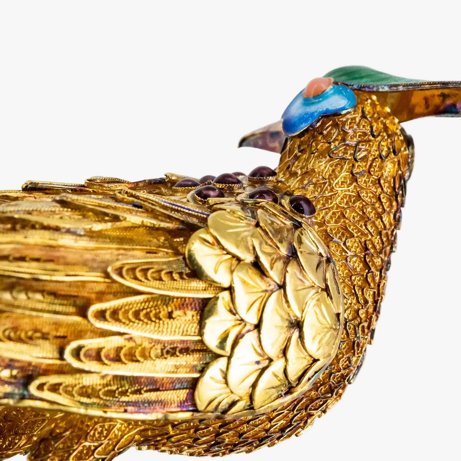 Figura decorativa con representación oriental de un ave fénix