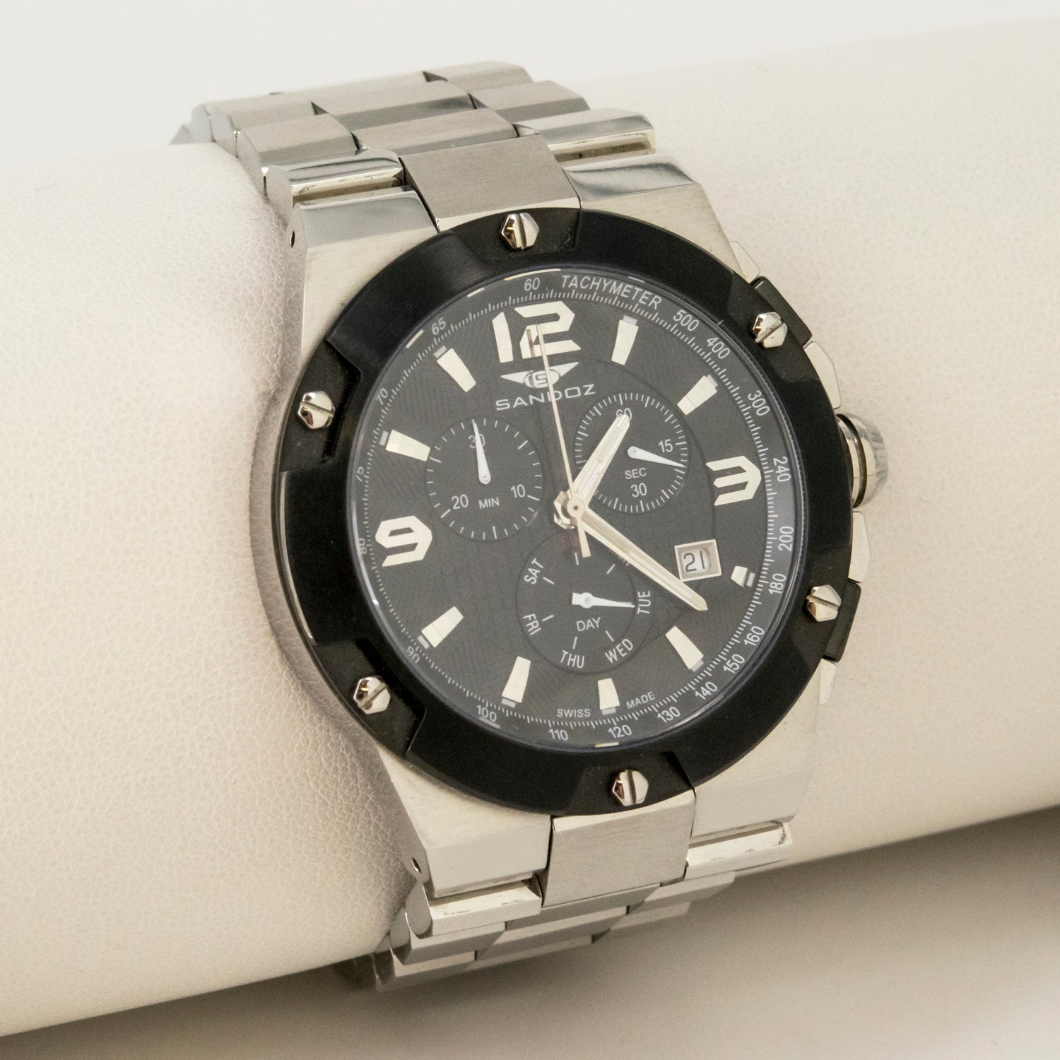 Reloj de pulsera Sandoz para caballero en acero inoxidable con cristal de zafiro
