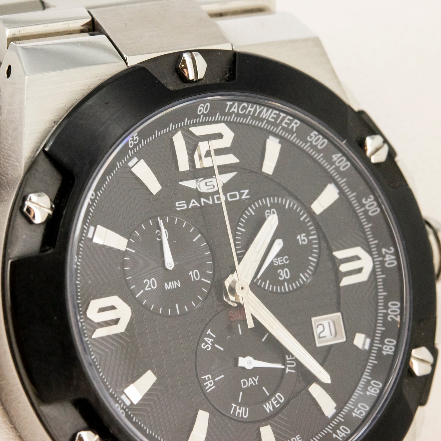 Reloj de pulsera Sandoz para caballero en acero inoxidable con cristal de zafiro