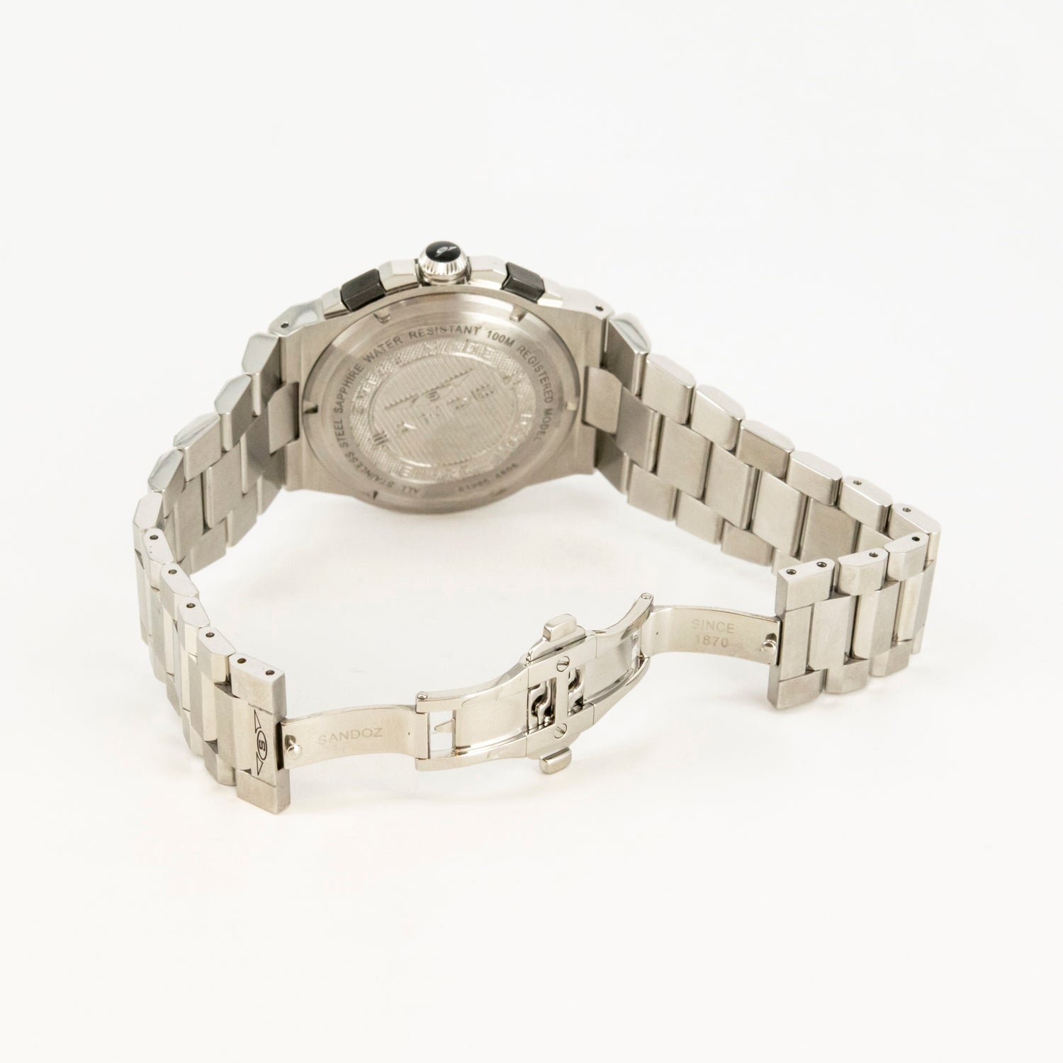 Reloj de pulsera Sandoz para caballero en acero inoxidable con cristal de zafiro