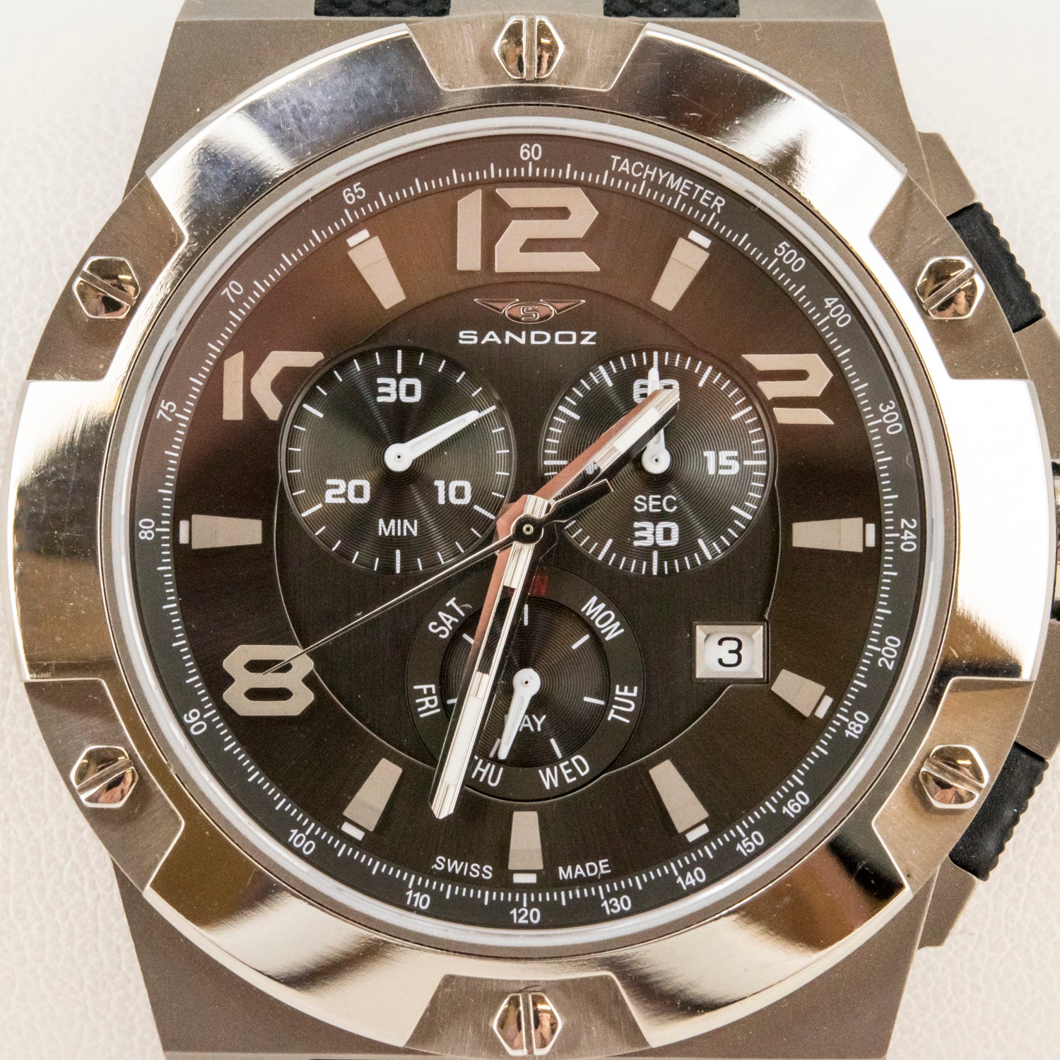 Reloj de pulsera Sandoz con caja de titanio