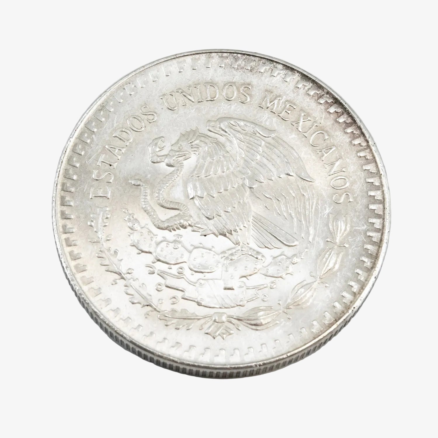 Moneda de una onza de plata pura de México, año 1990