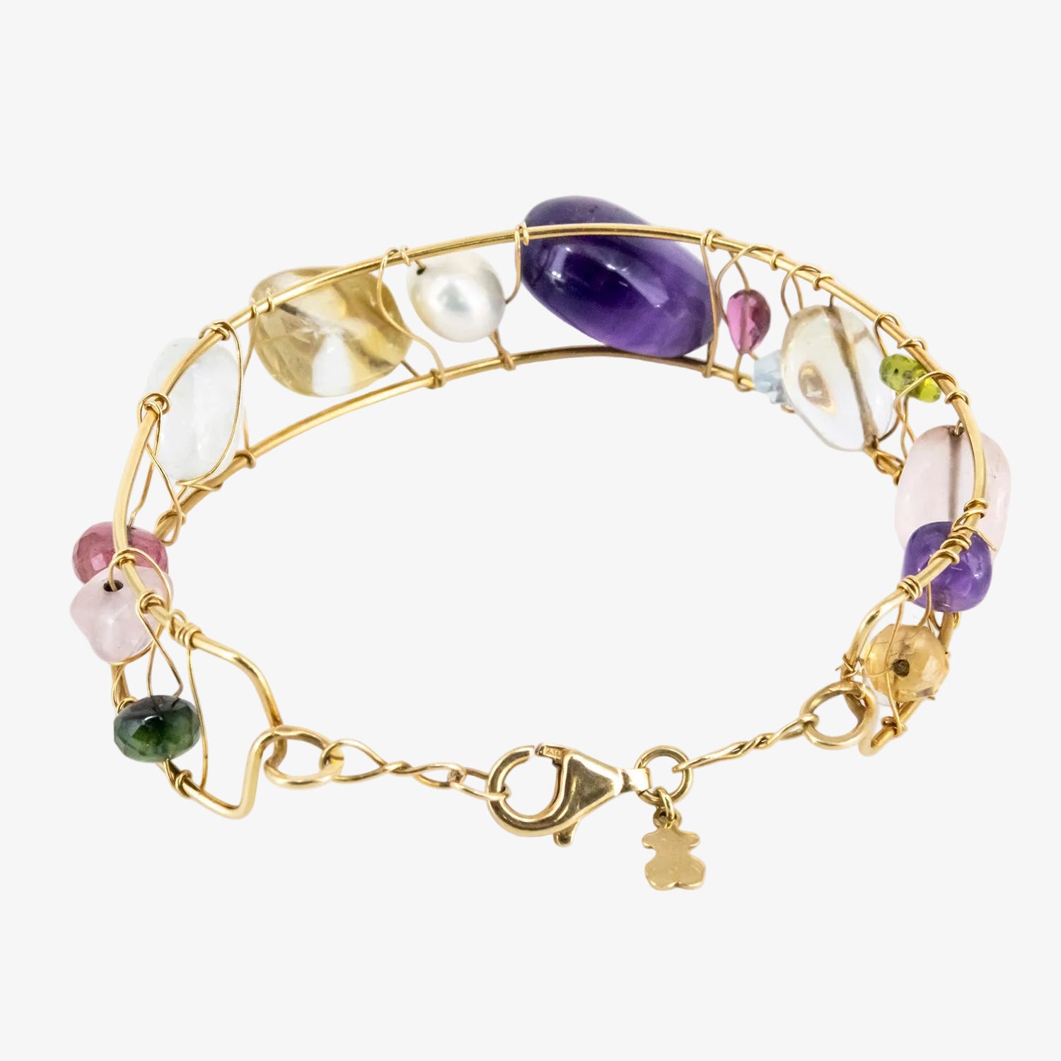 Pulsera Tous de oro 18 kt. con piedras naturales