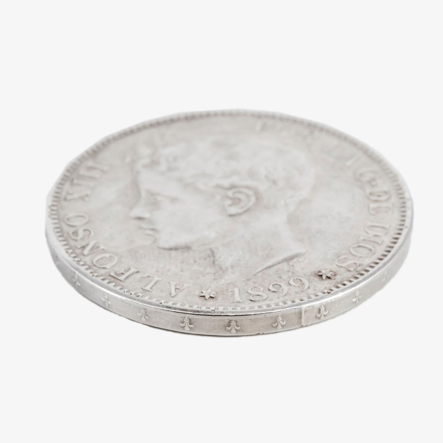 Moneda de plata de cinco pesetas de Alfonso XIII, año 1899
