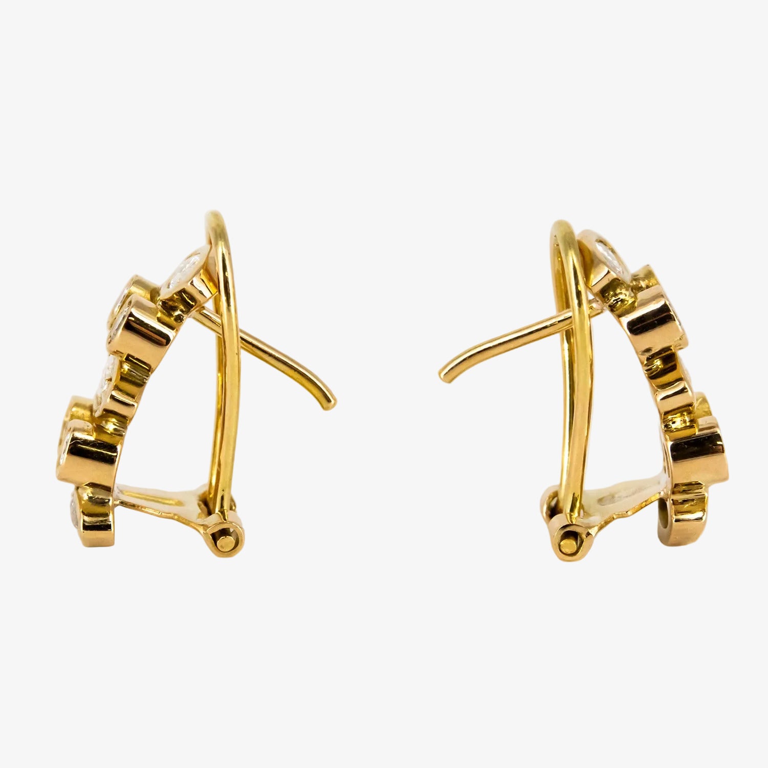 Pendientes de oro de 18 kt. con diamantes talla brillante y marquise
