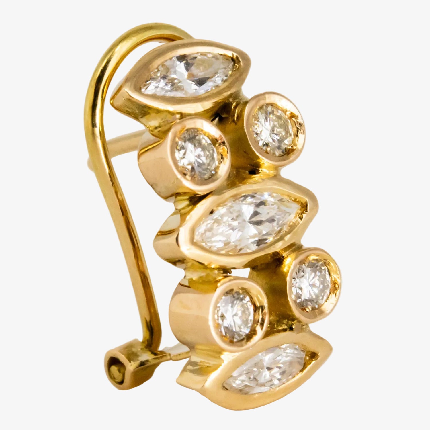 Pendientes de oro de 18 kt. con diamantes talla brillante y marquise