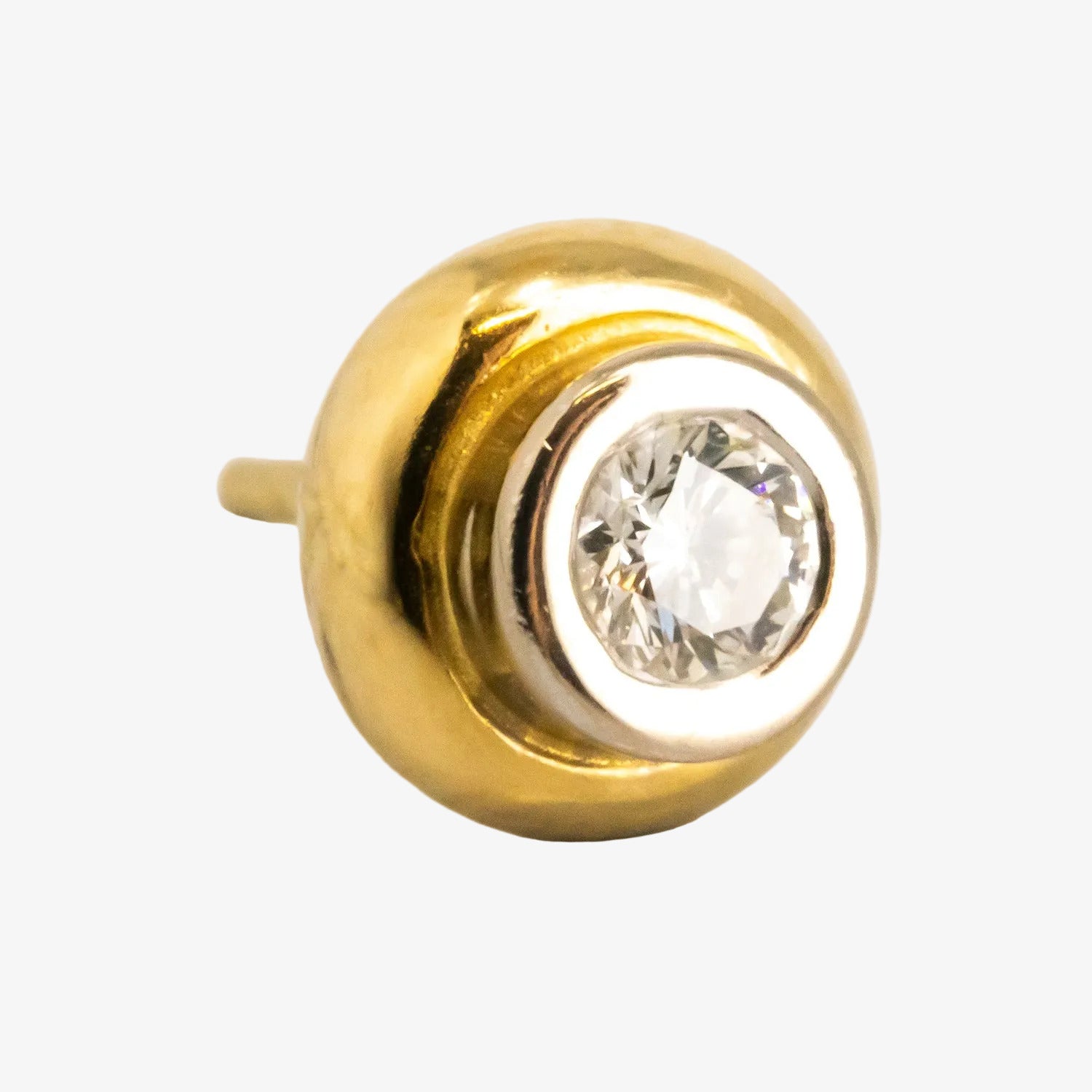 Pendientes de oro bicolor 18 kt. con diamantes talla brillante