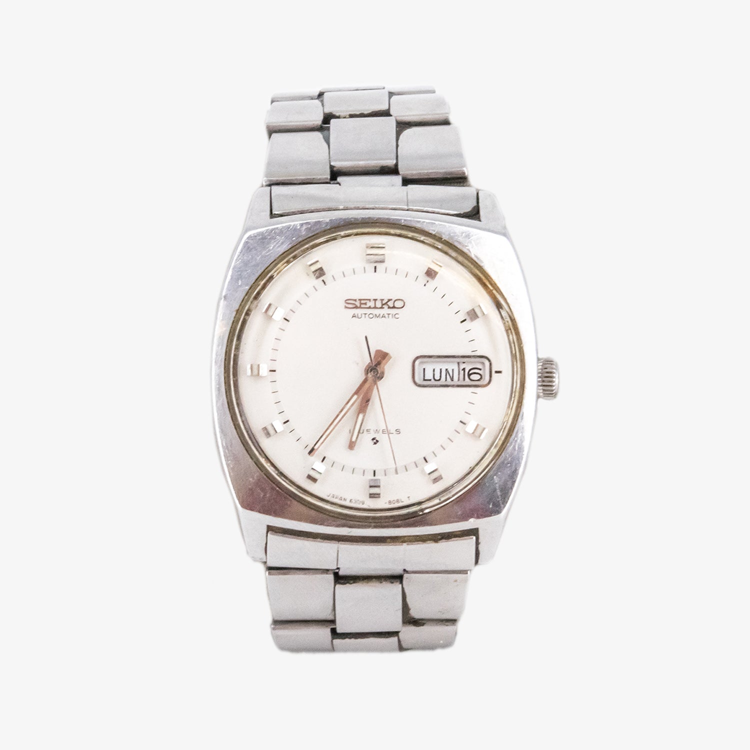Reloj vintage Seiko Automatic con caja y brazalete de acero inoxidable