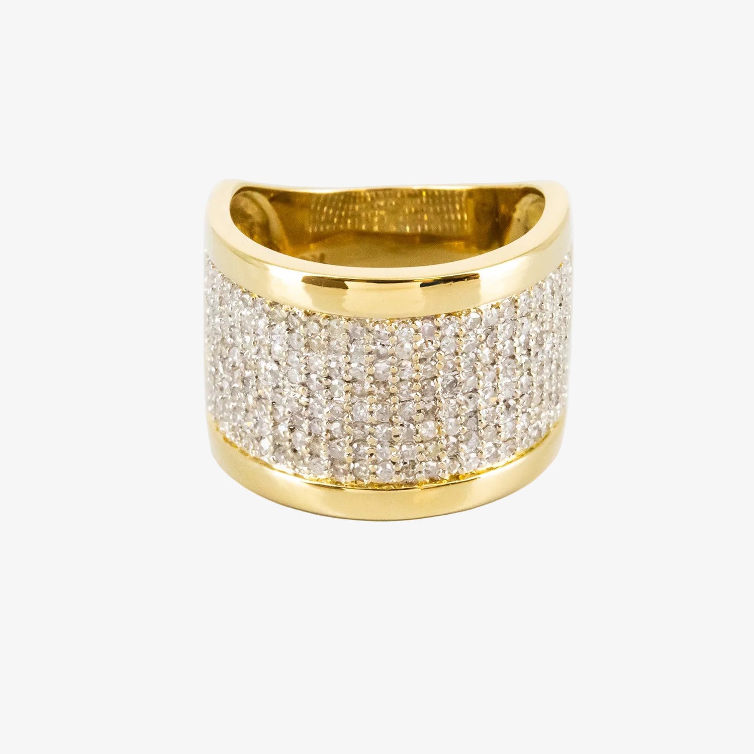 Sortija de oro amarillo de 18 kt. y 200 diamantes talla brillante