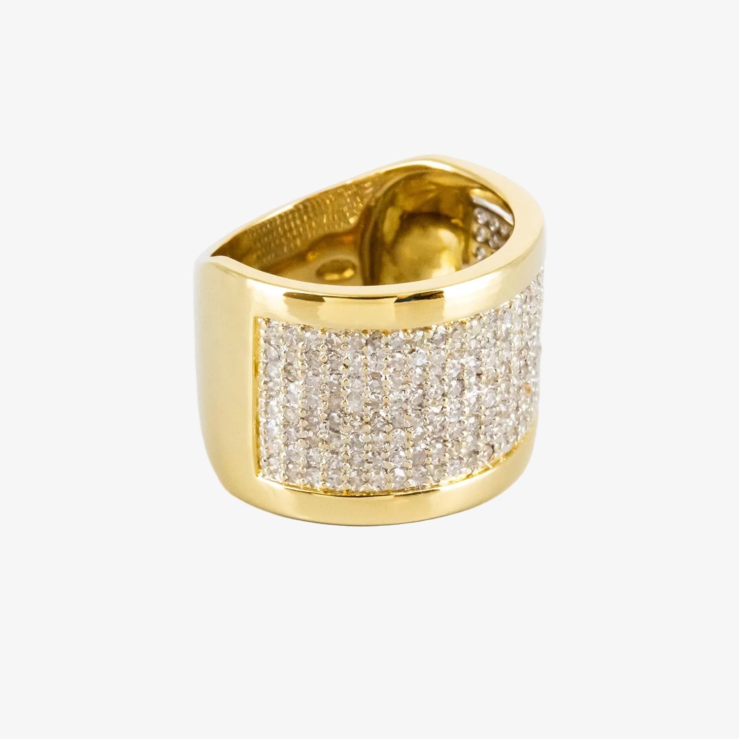 Sortija de oro amarillo de 18 kt. y 200 diamantes talla brillante