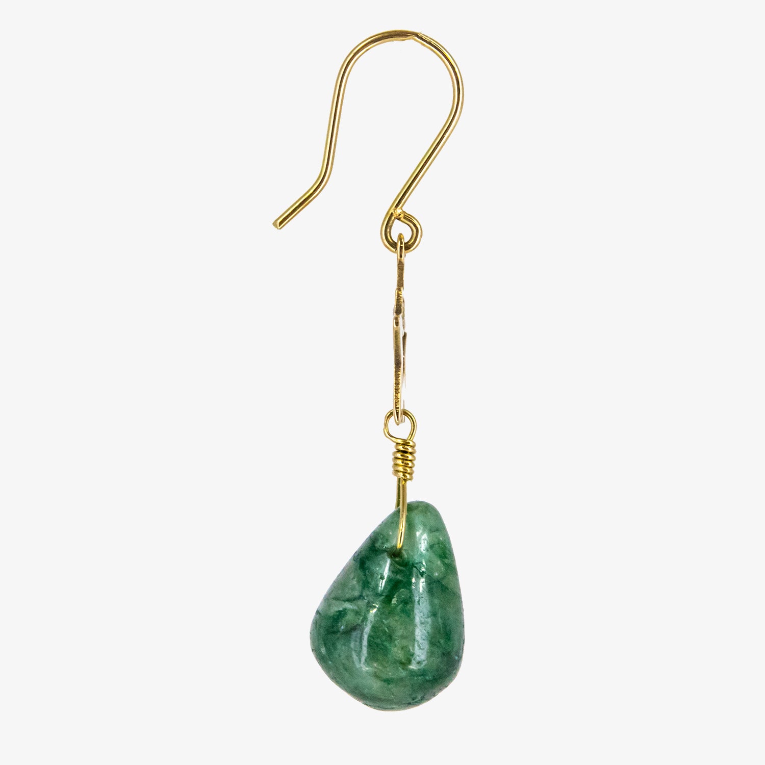 Pendientes de oro 18 kt. con esmeralda natural y diamante