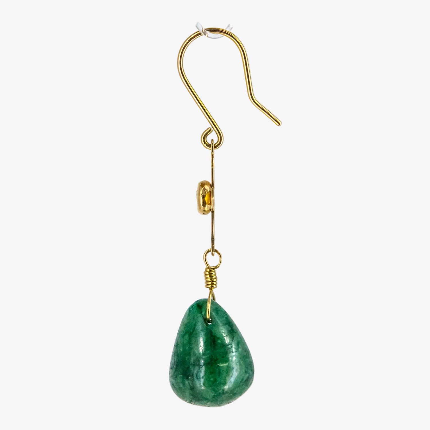 Pendientes de oro 18 kt. con diamantes y esmeraldas