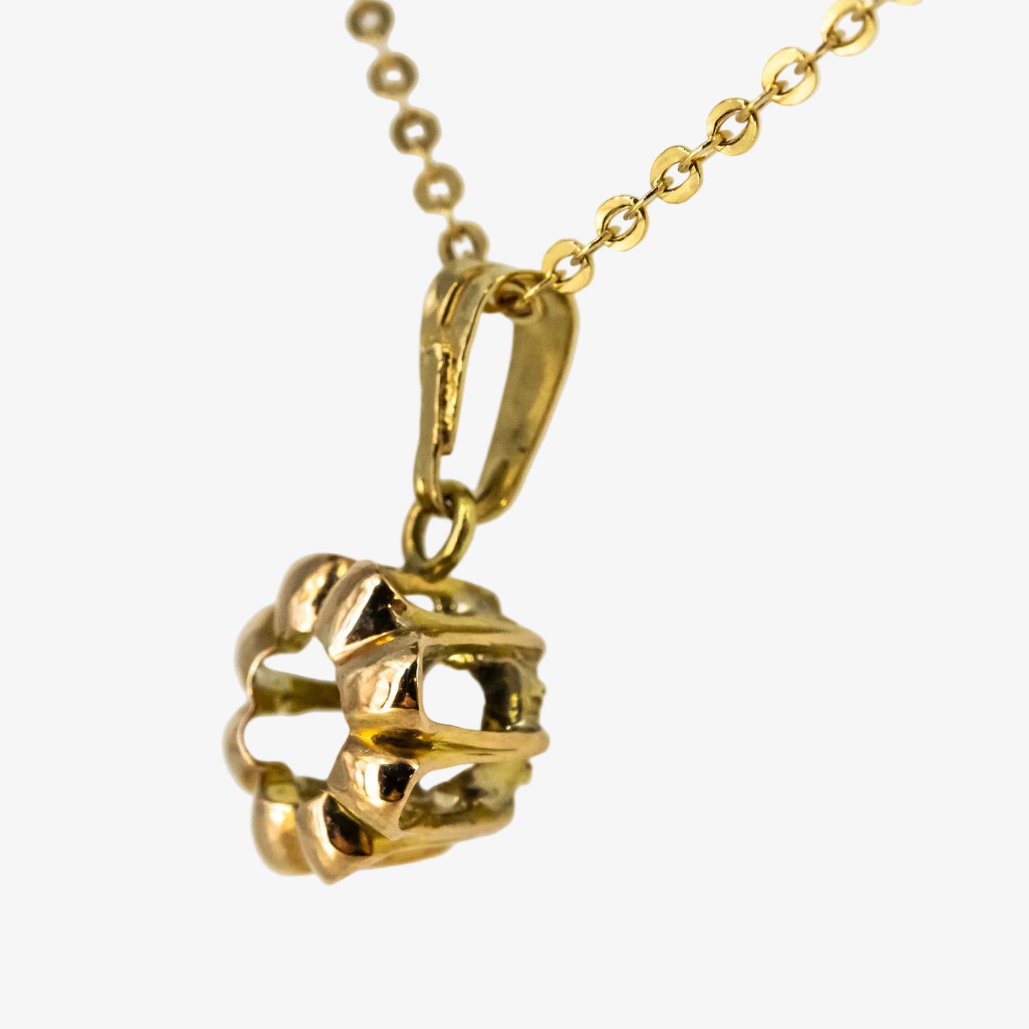 Colgante vintage de oro 18 kt. con diamante flat