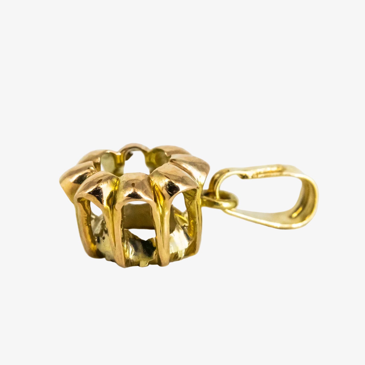 Colgante vintage de oro 18 kt. con diamante flat