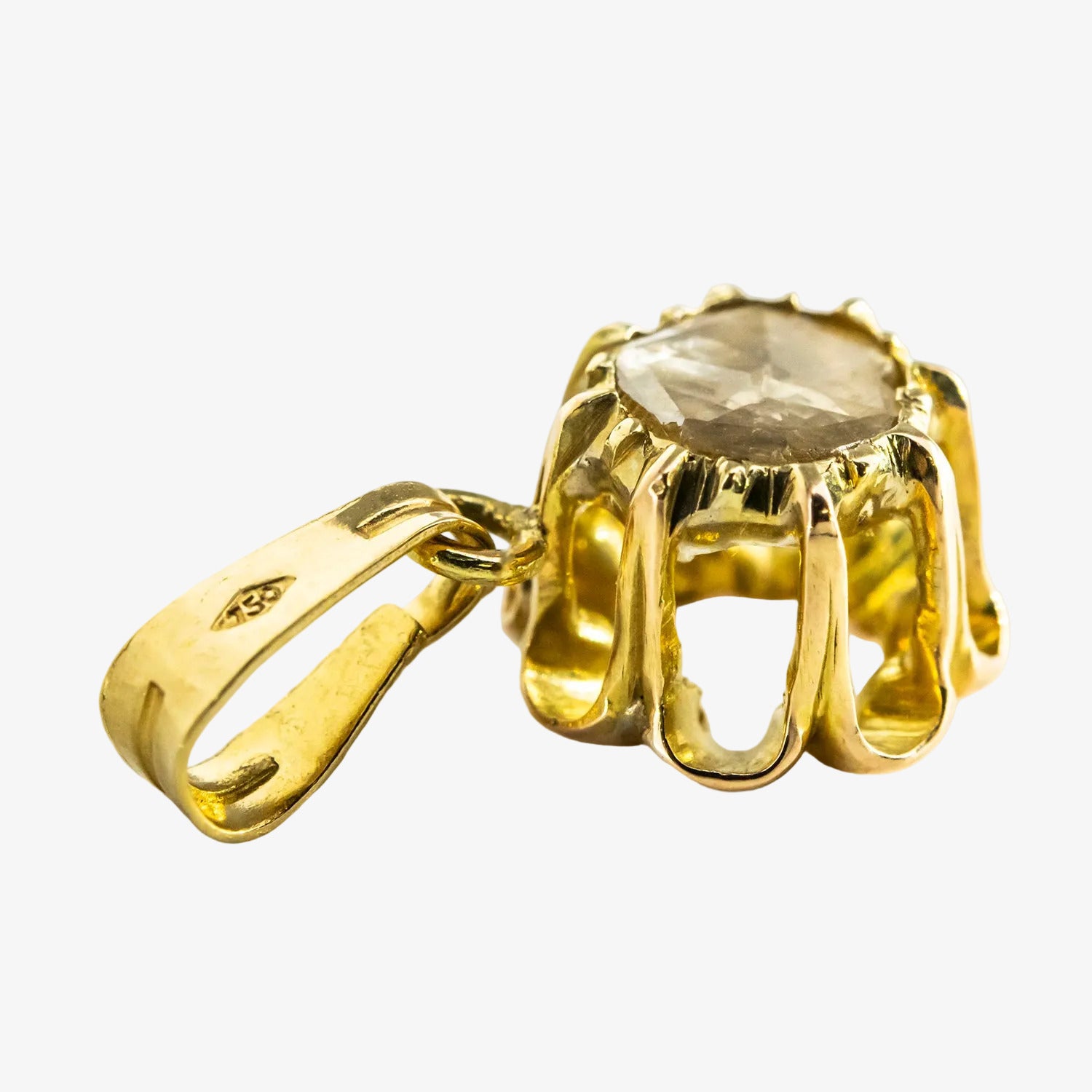 Colgante vintage de oro 18 kt. con diamante flat