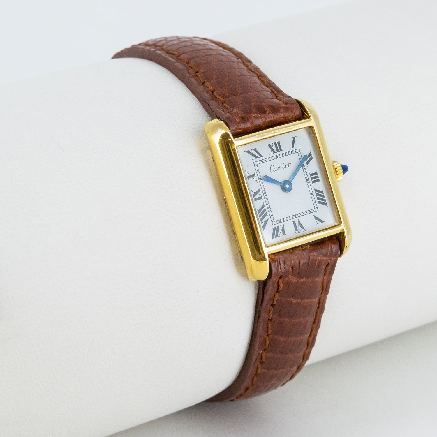 Reloj Cartier Tank vintage de acero bañado en oro 18 kt.